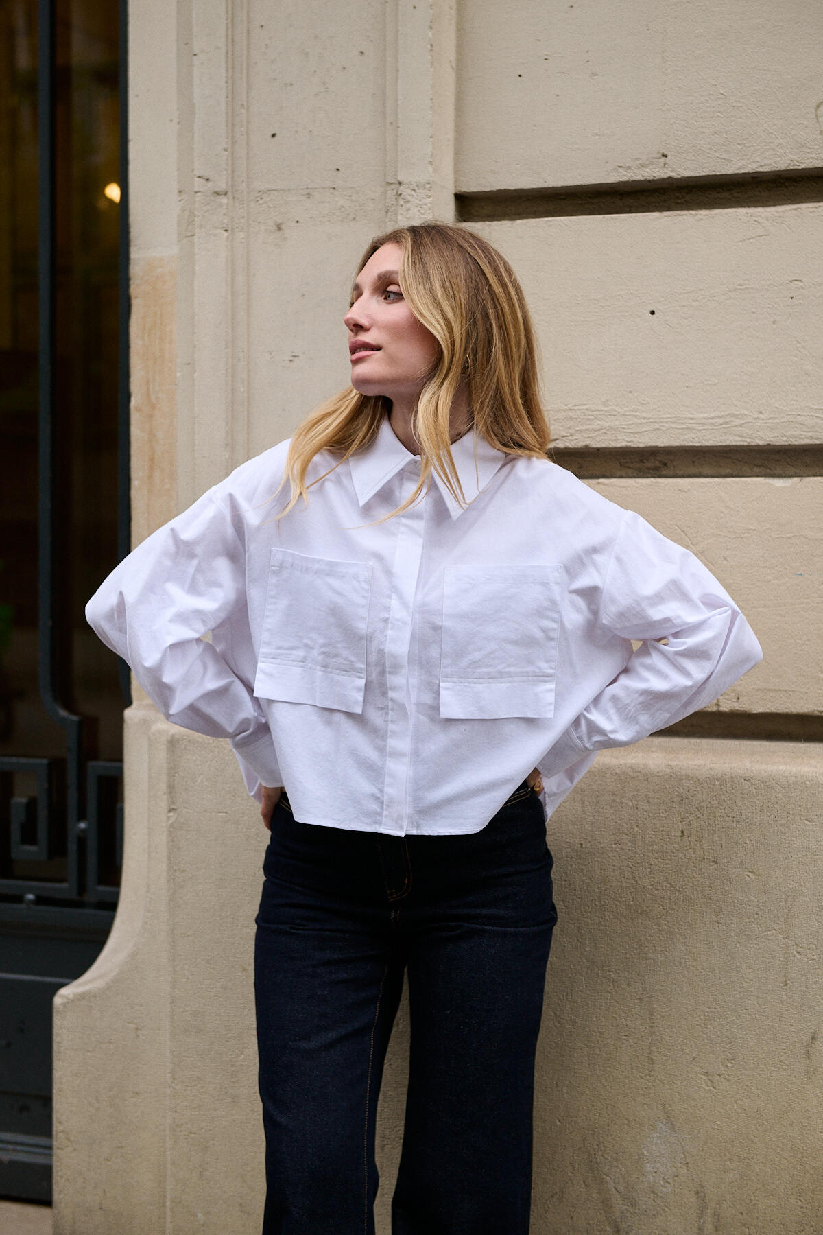 Großhändler NATHAEL - Oversize-Baumwollhemd mit Brusttaschen