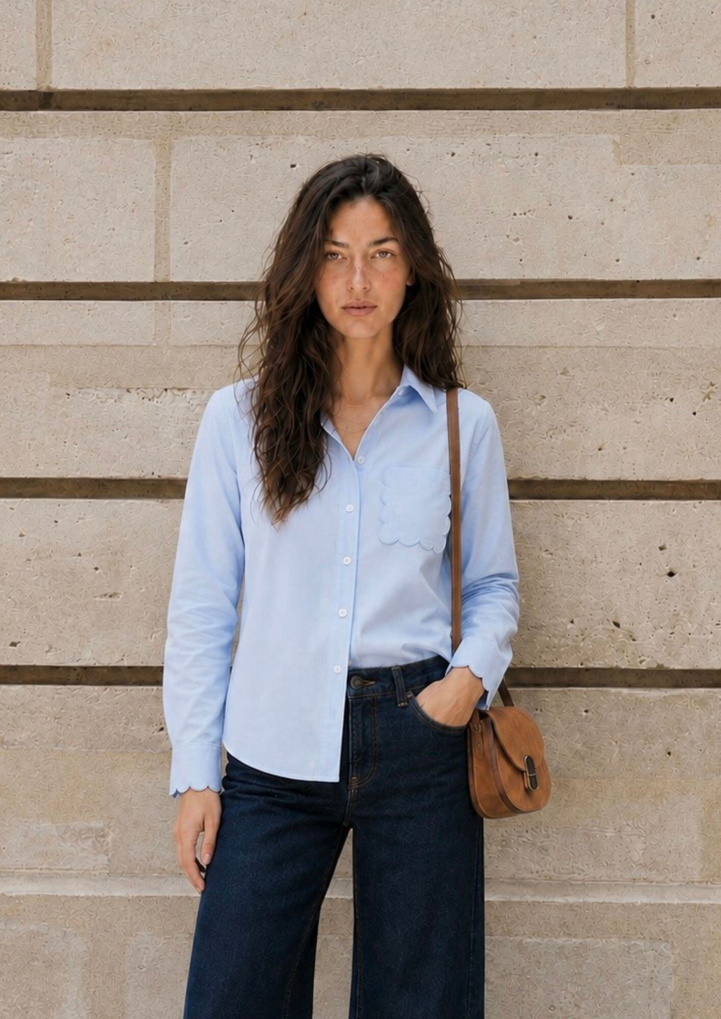 Grossiste NATHAEL - Chemise En Coton A Finitions Festonnées
