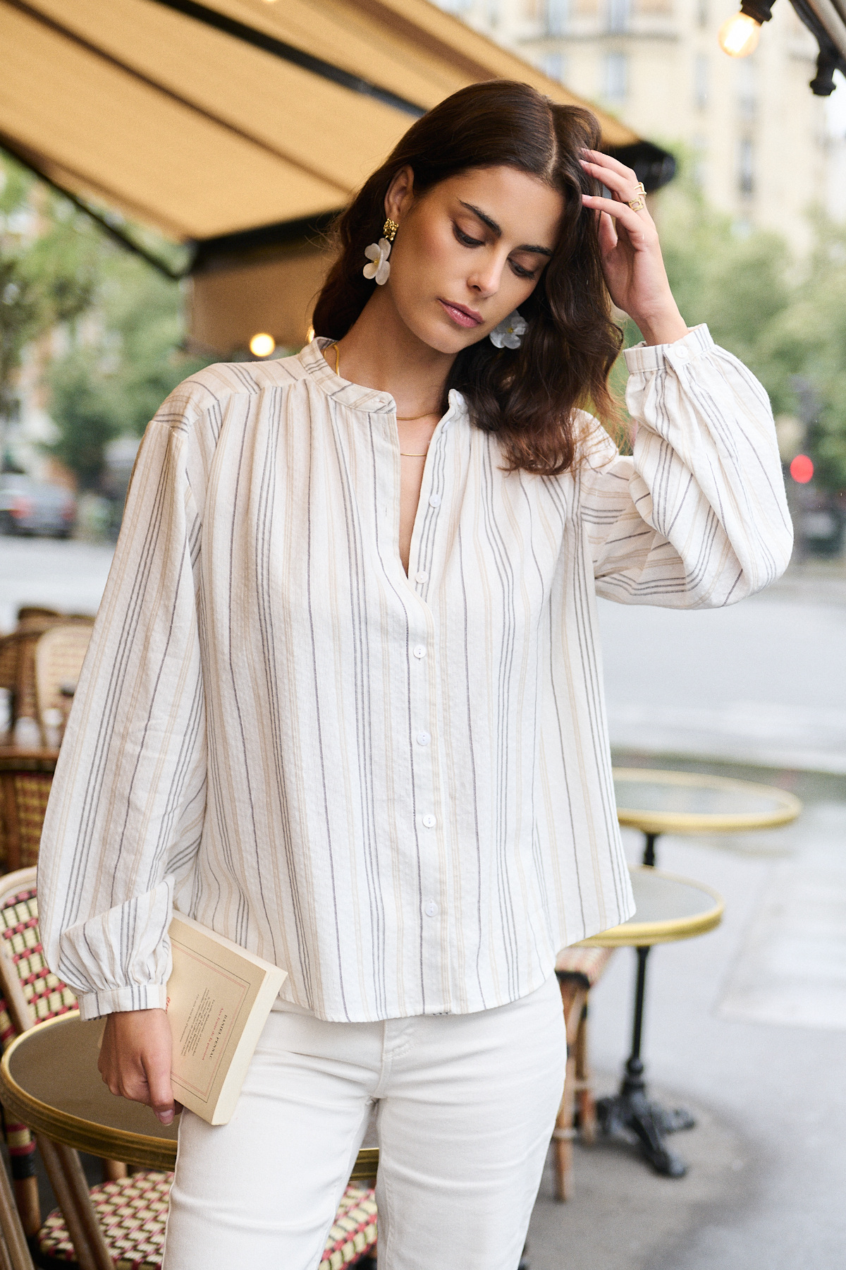 Mayorista NATHAEL - Camisa holgada de algodón a rayas