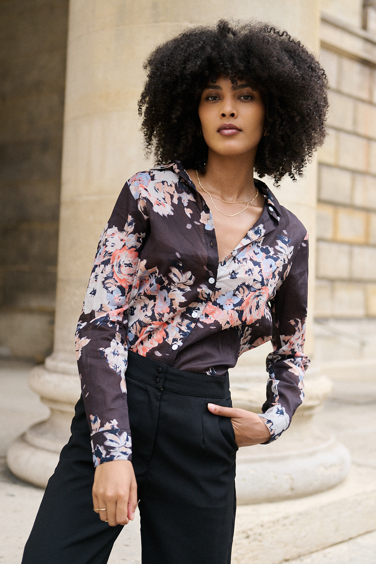 Wholesaler NATHAEL - Floral print cotton shirt