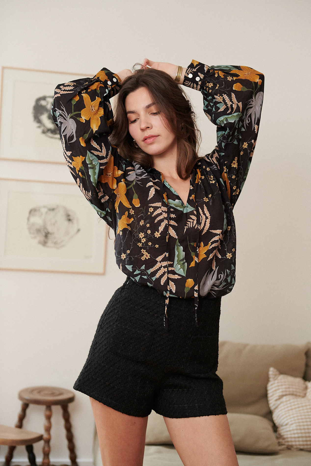 Mayorista NATHAEL - Blusa de viscosa con estampado floral