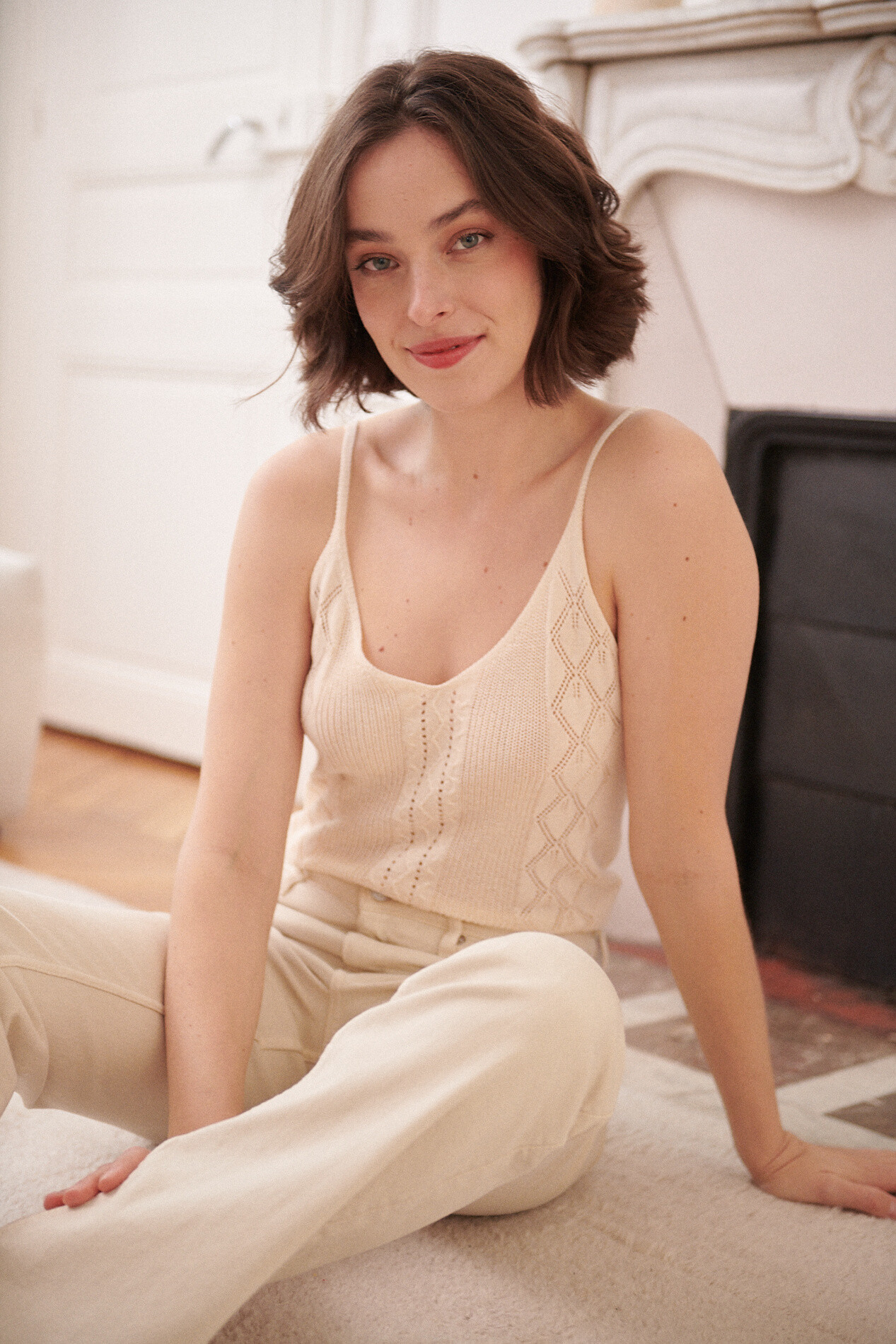 Grossiste NATHAEL - Top ficelle en maille