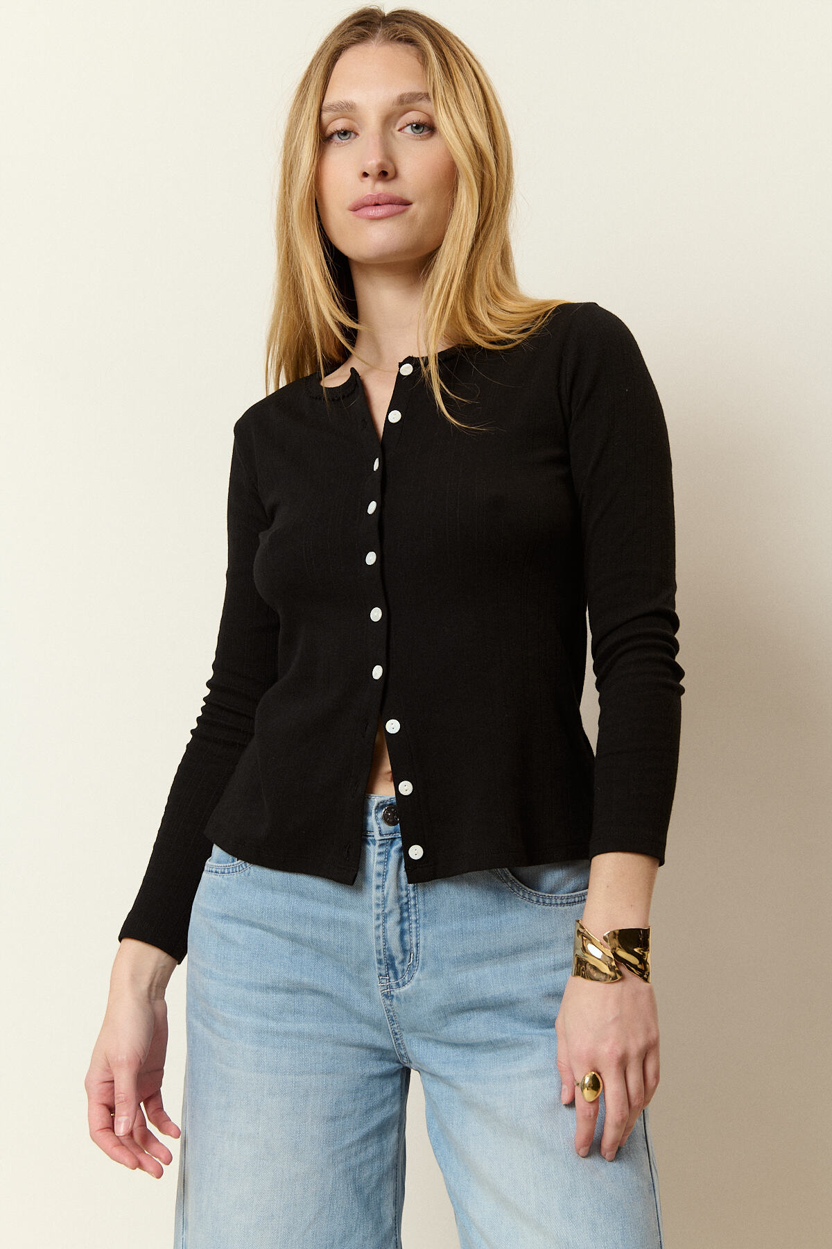 Grossista NATHAEL - Cardigan in Cotone Pointelle