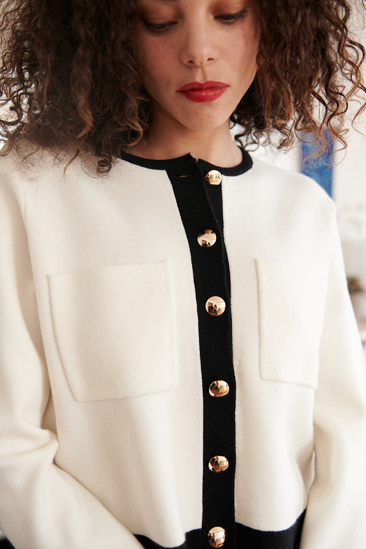Grossista NATHAEL - Gilet in lana con finitura a contrasto