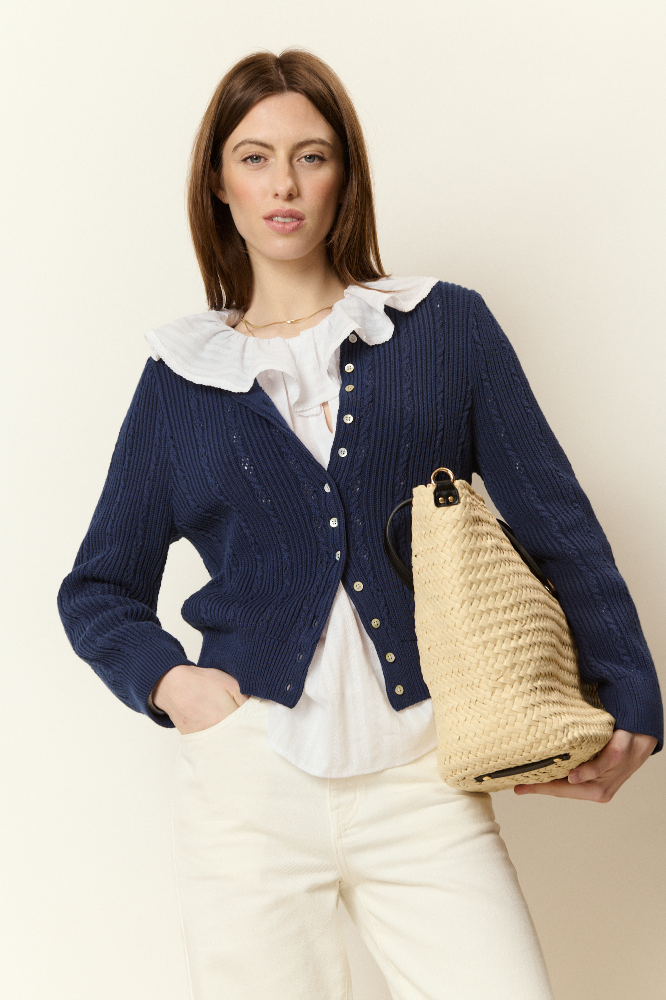 Wholesaler NATHAEL - Twisted Cotton Cardigan