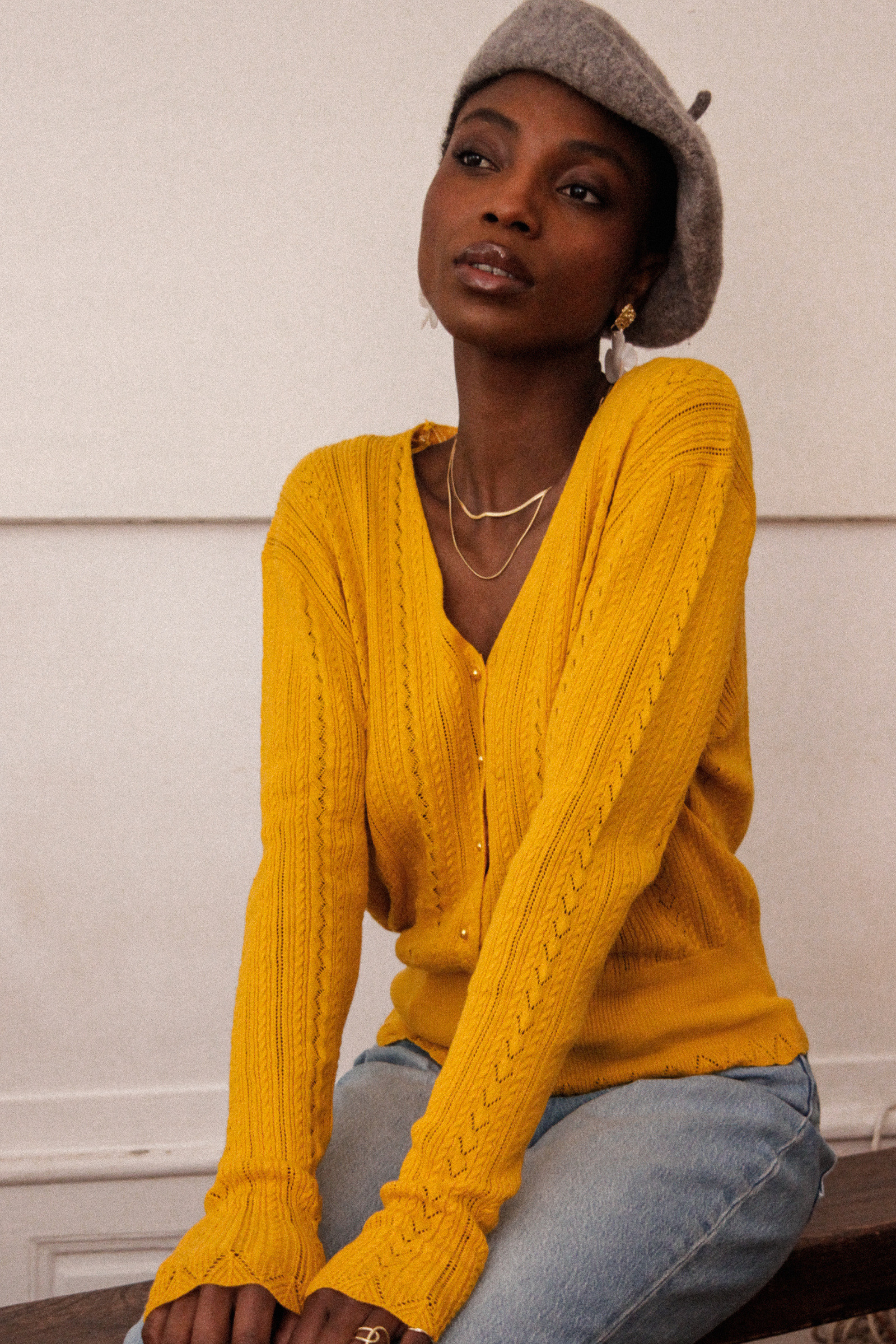 Wholesaler NATHAEL - Lightweight cotton V-neck cardigan