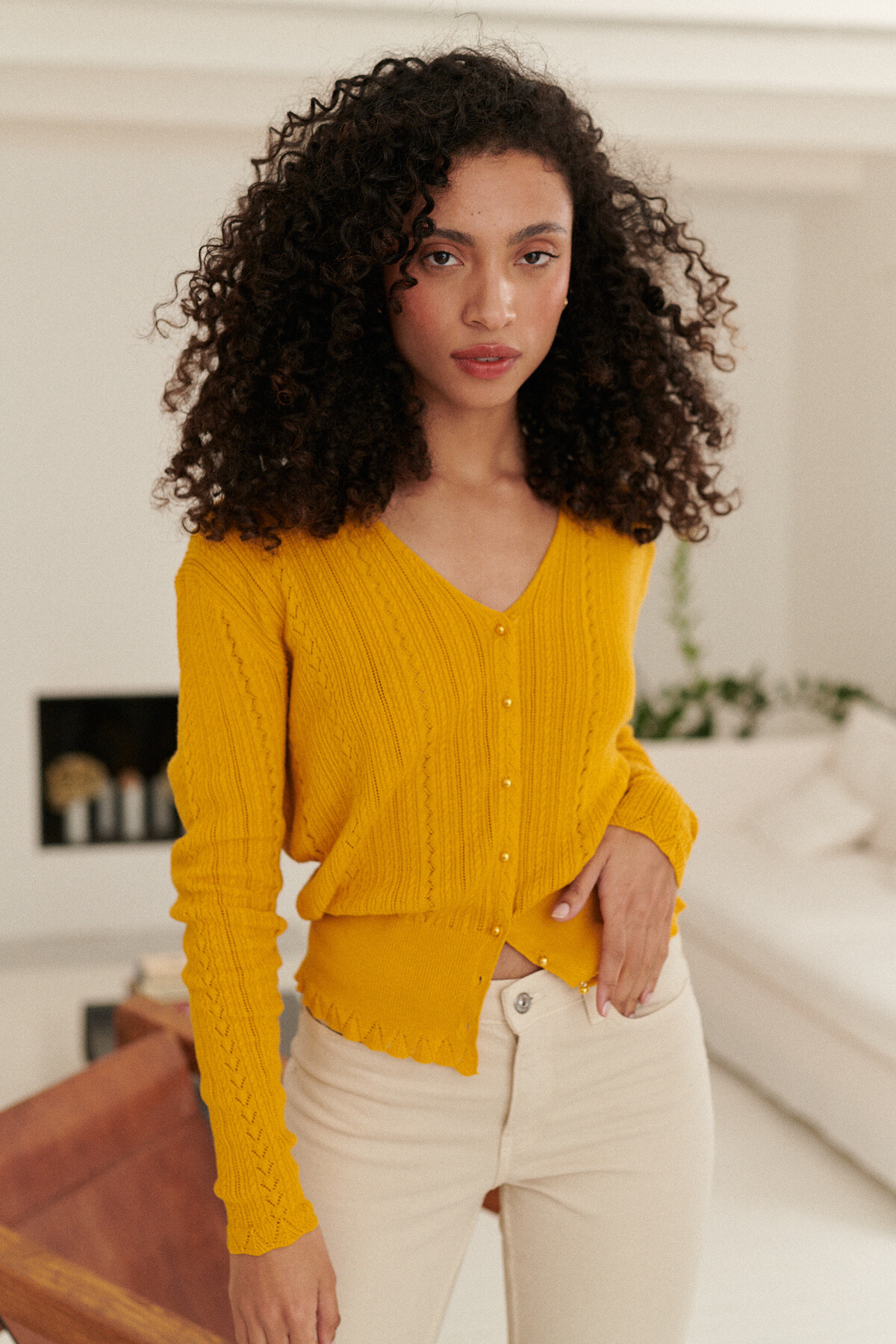 Wholesaler NATHAEL - Smocked Belt Cardigan
