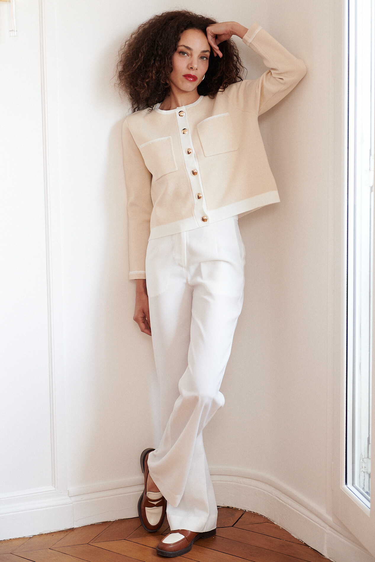 Grossiste NATHAEL - Pantalon taille haute fluide large
