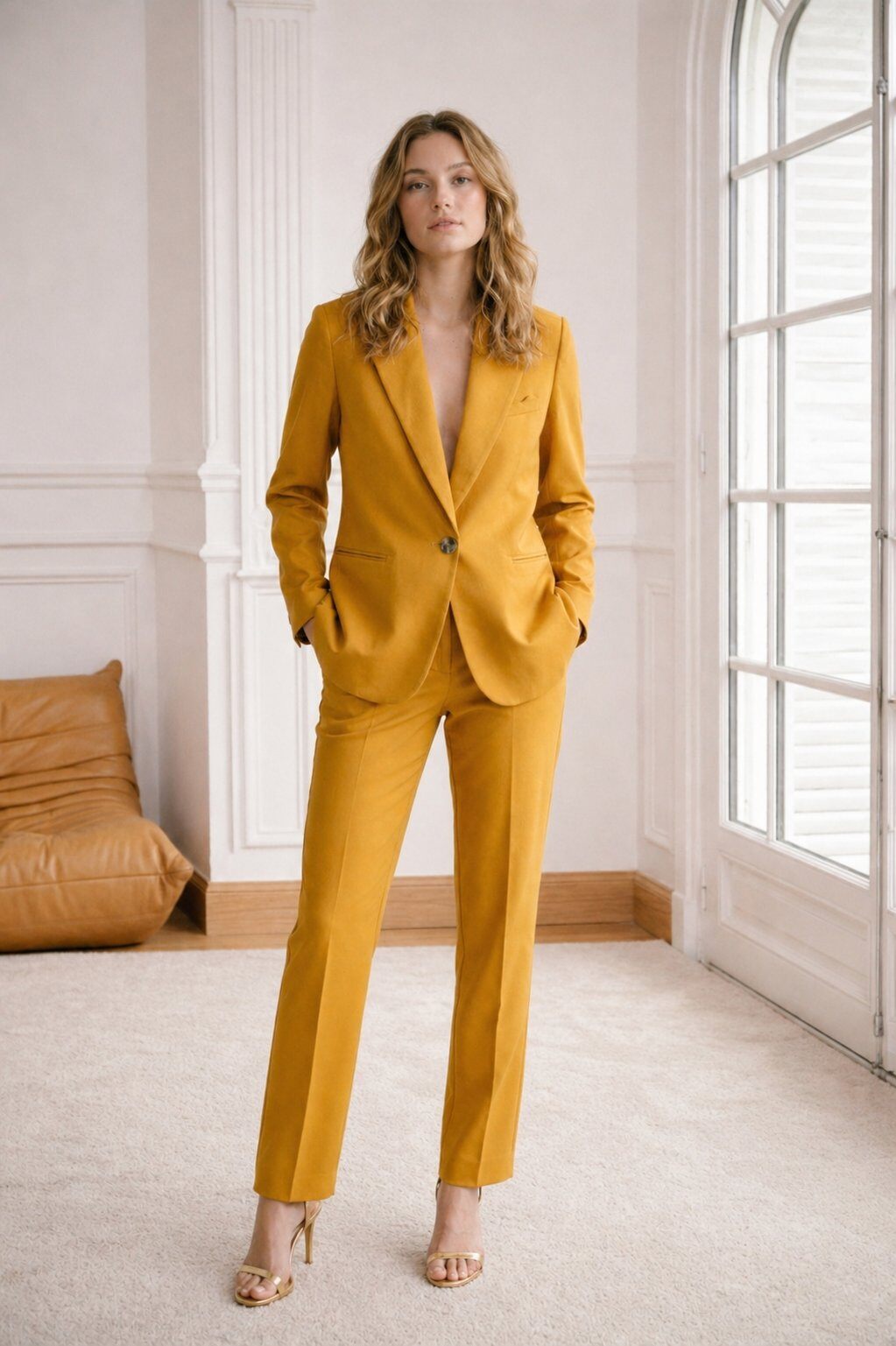 Wholesaler NATHAEL - 7/8 Viscose Trousers with Scalloped Pockets