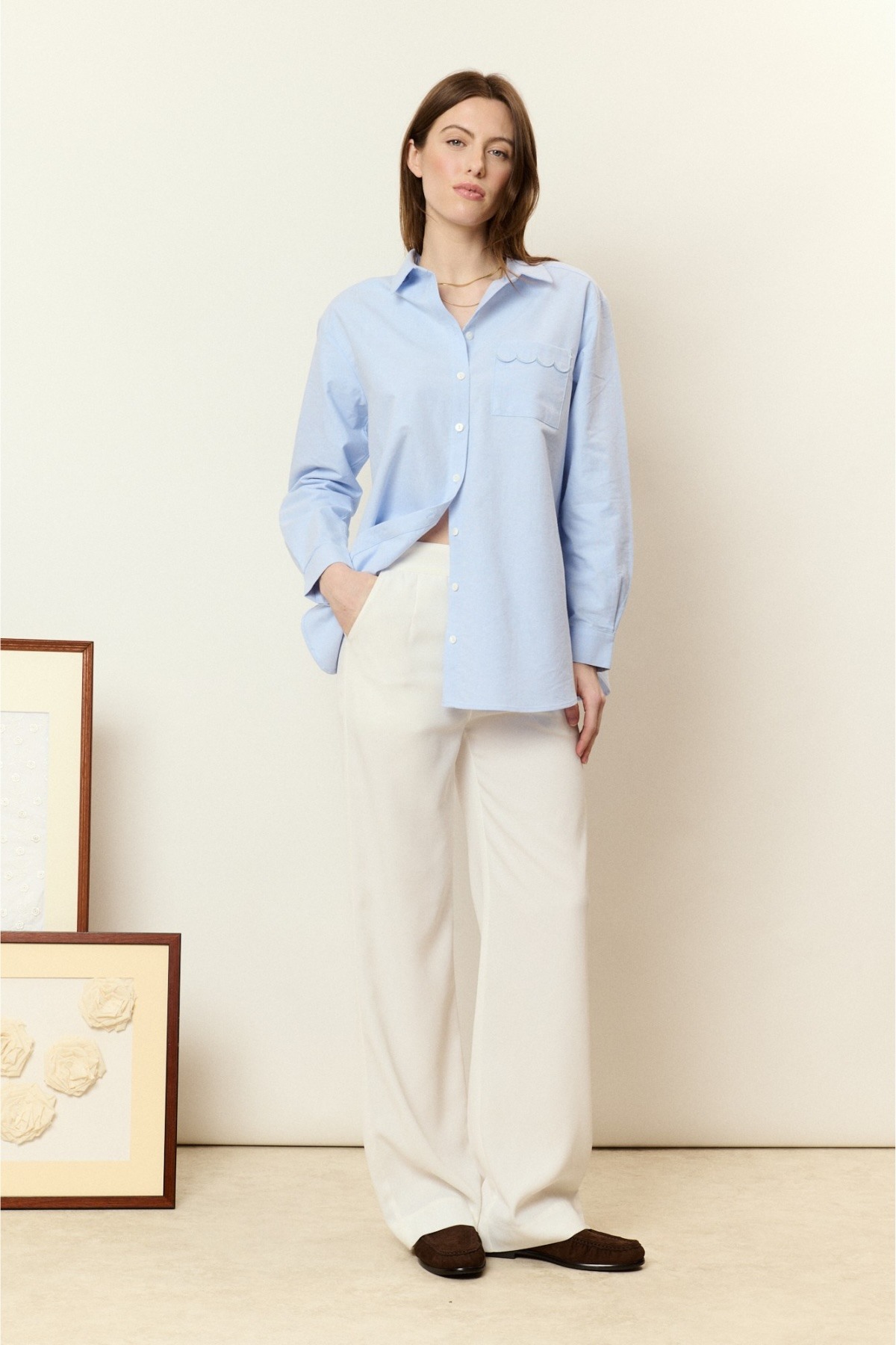 Wholesaler NATHAEL - High-waisted wide-leg flowy pants
