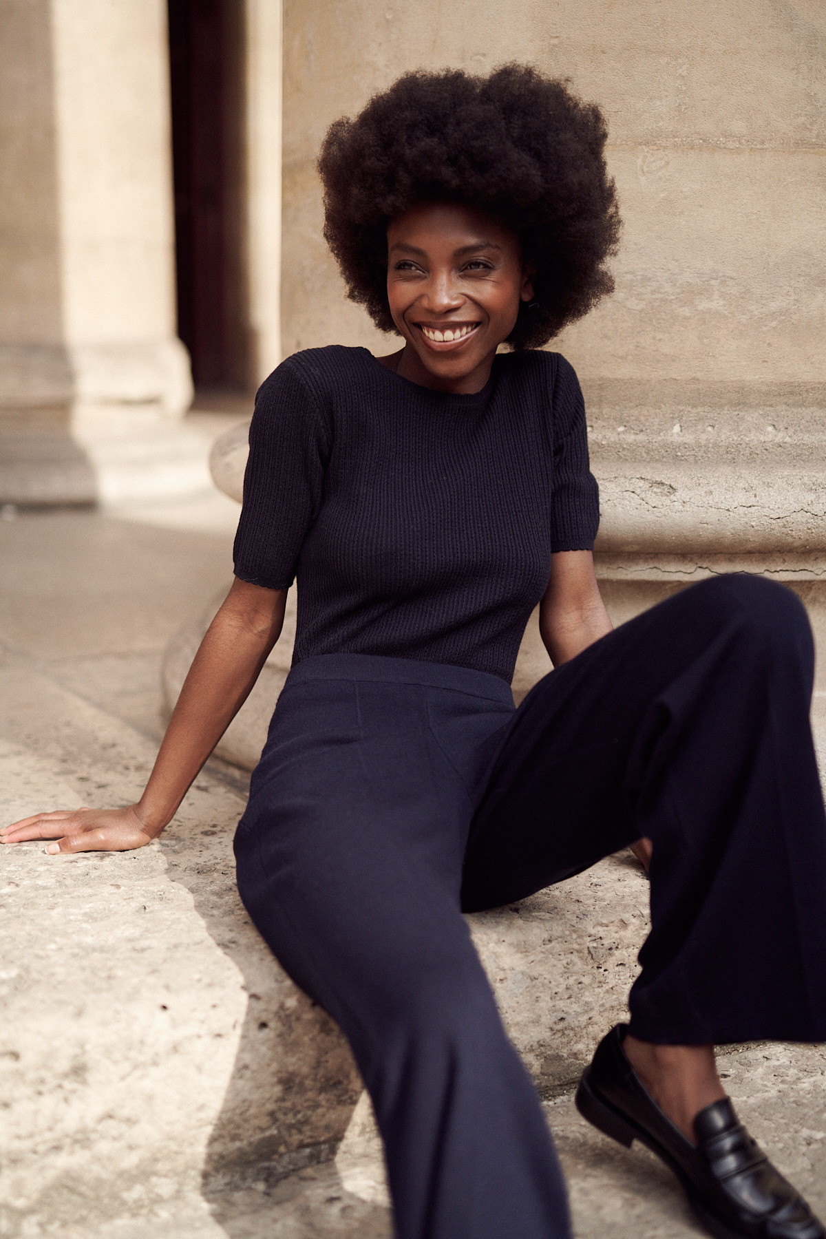 Grossiste NATHAEL - Pull Laine Coton Manches Courtes