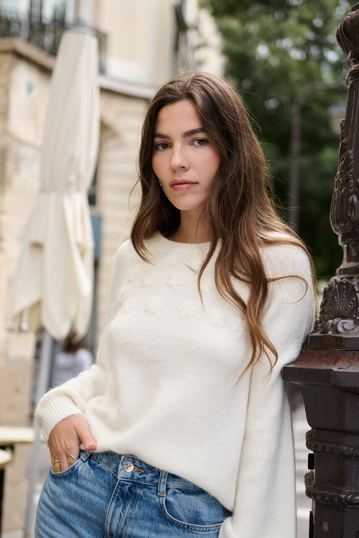 Mayorista NATHAEL - Suéter de alpaca y lana bordado con flores