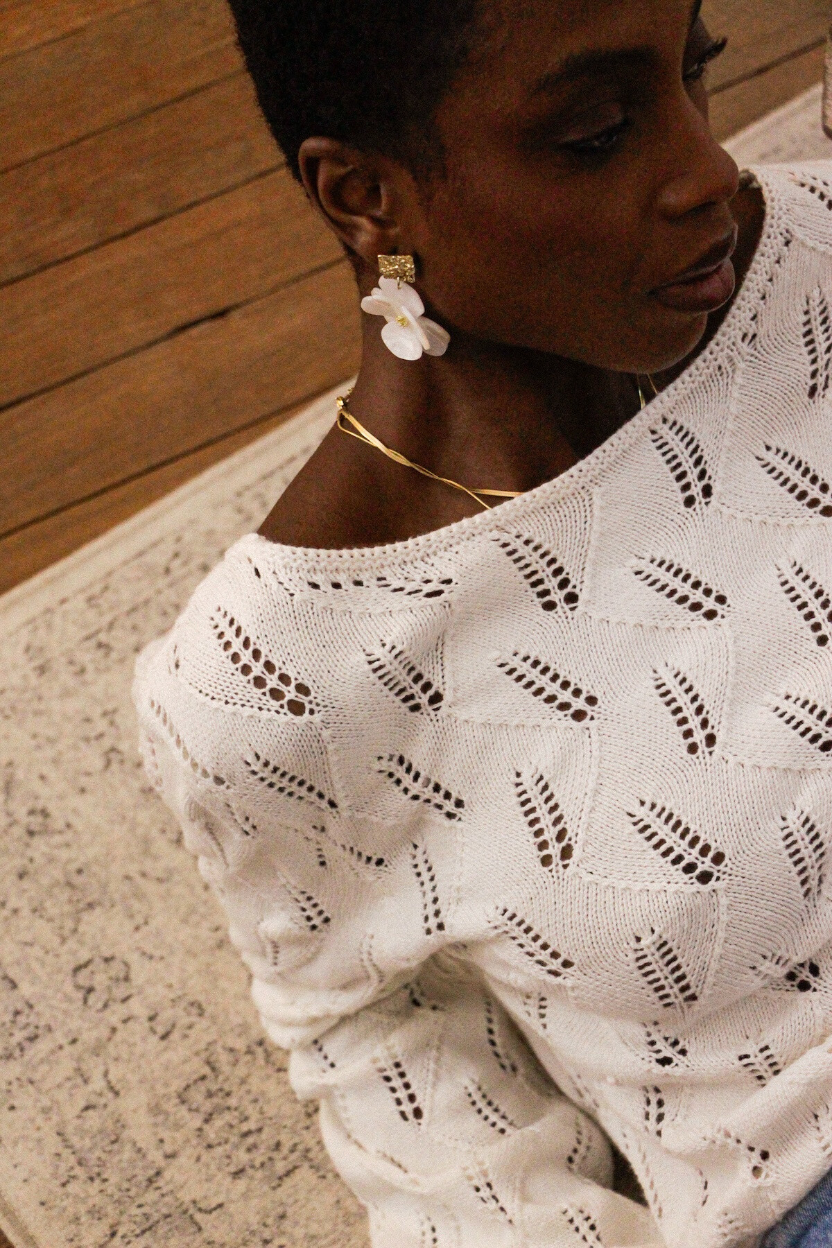 Grossiste NATHAEL - Pull en coton à manches amples