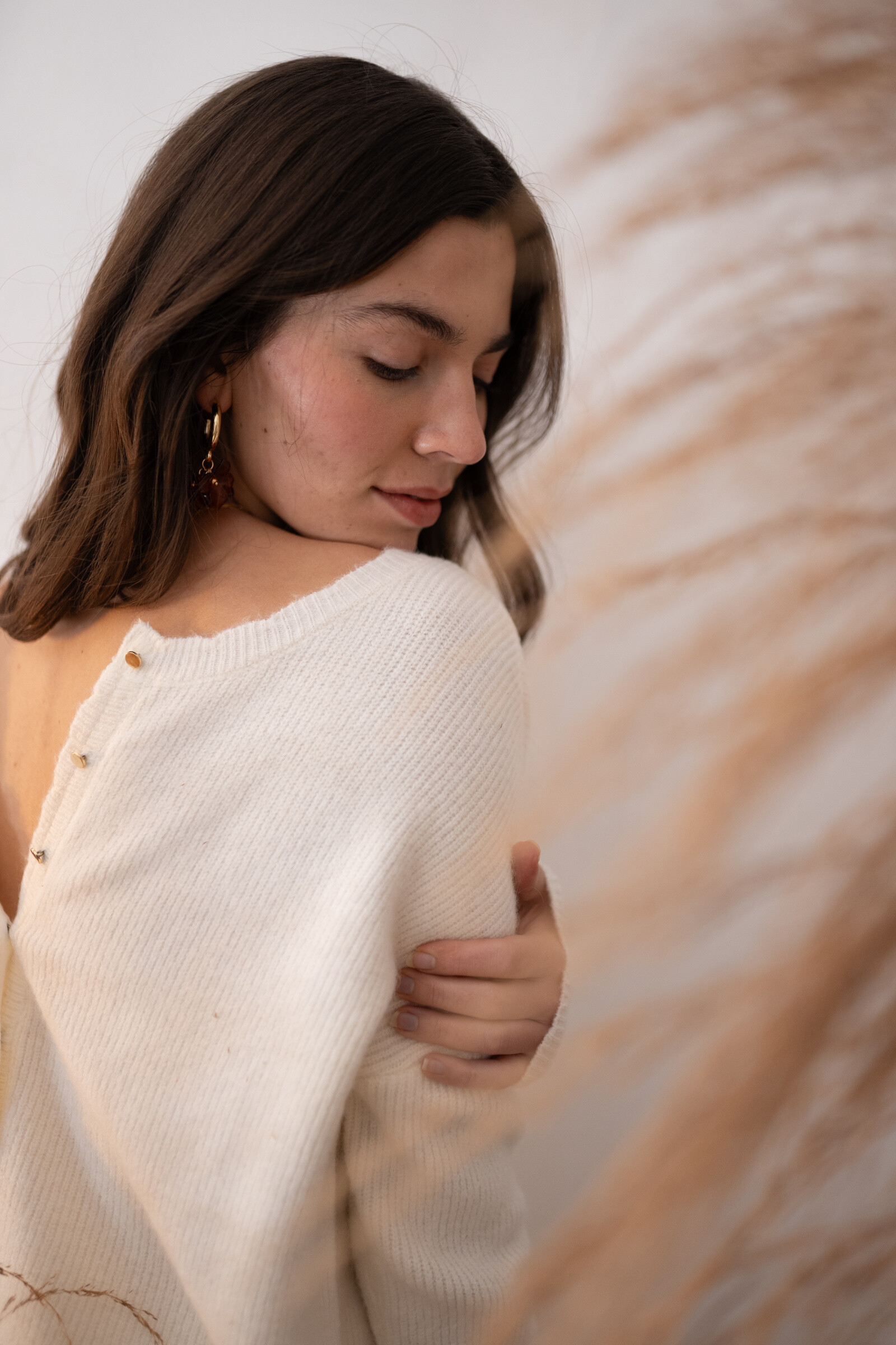 Grossiste NATHAEL - Cardigan en alpaga et laine réversible col rond