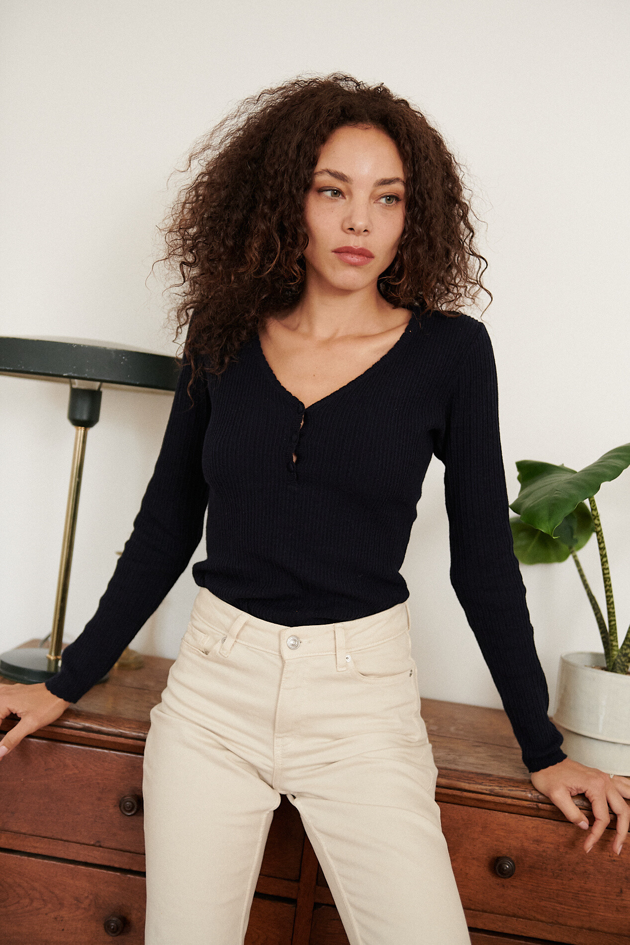 Grossiste NATHAEL - Maille en laine et coton col V