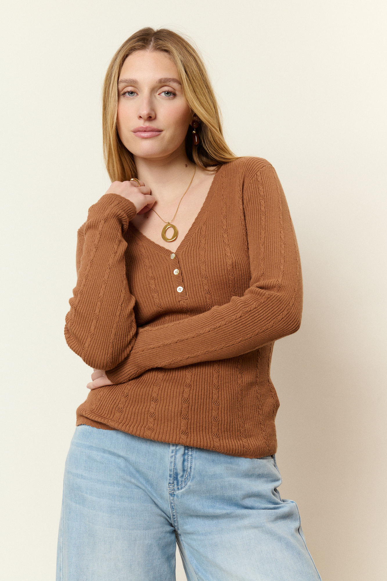 Mayorista NATHAEL - Suéter de Algodón con Cuello en V