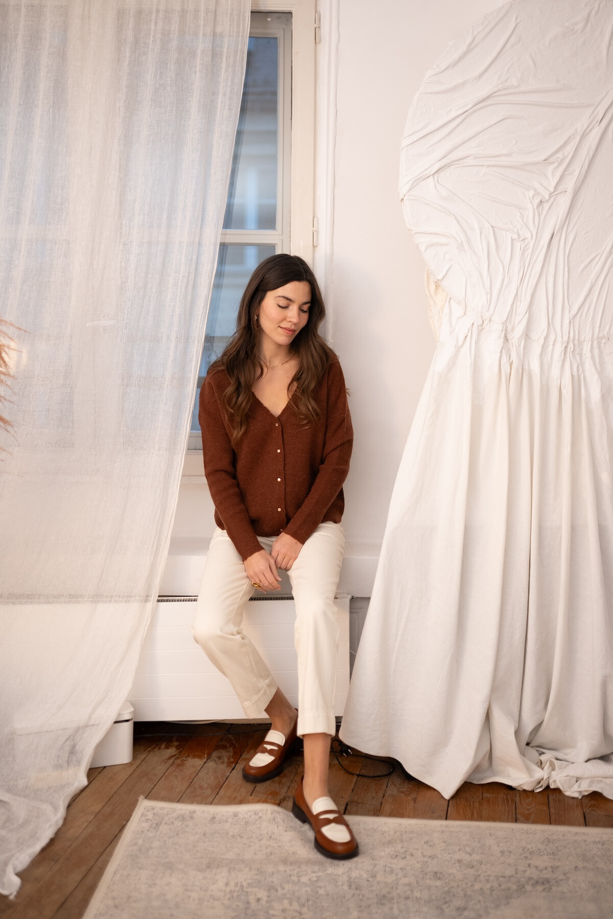 Mayorista NATHAEL - Cárdigan en alpaca y lana reversible V -necdo