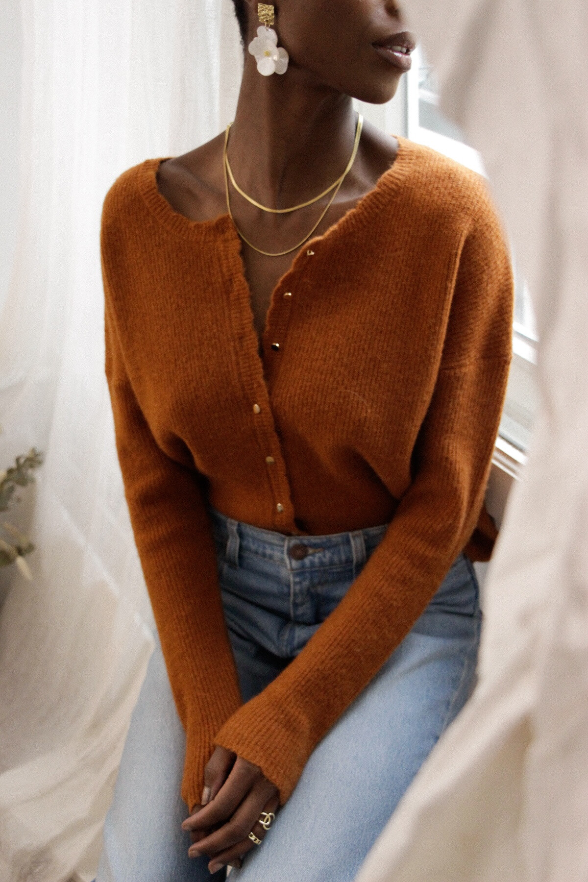 Grossiste NATHAEL - Cardigan en alpaga et laine réversible col rond