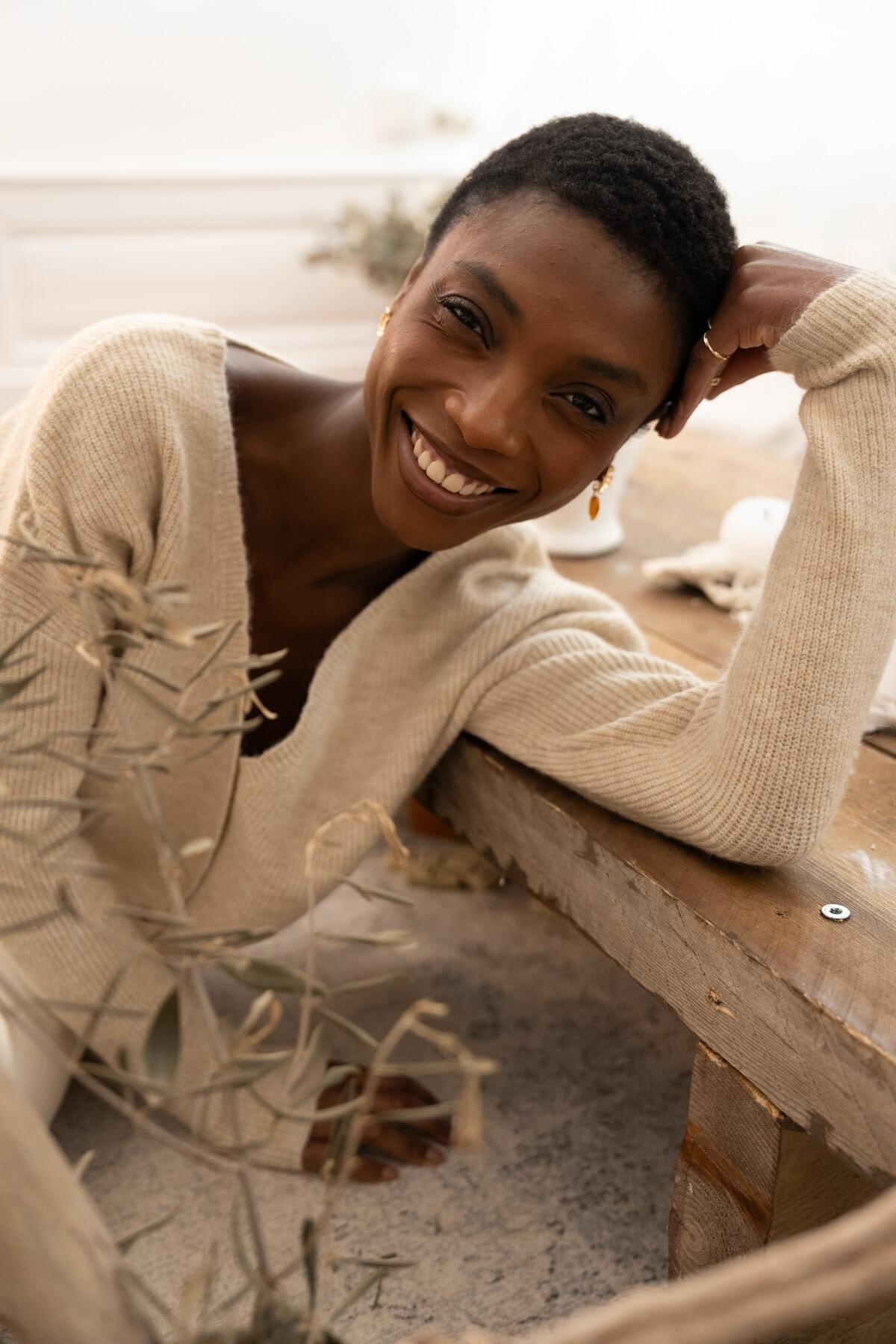Grossiste NATHAEL - Cardigan en alpaga et laine réversible col V