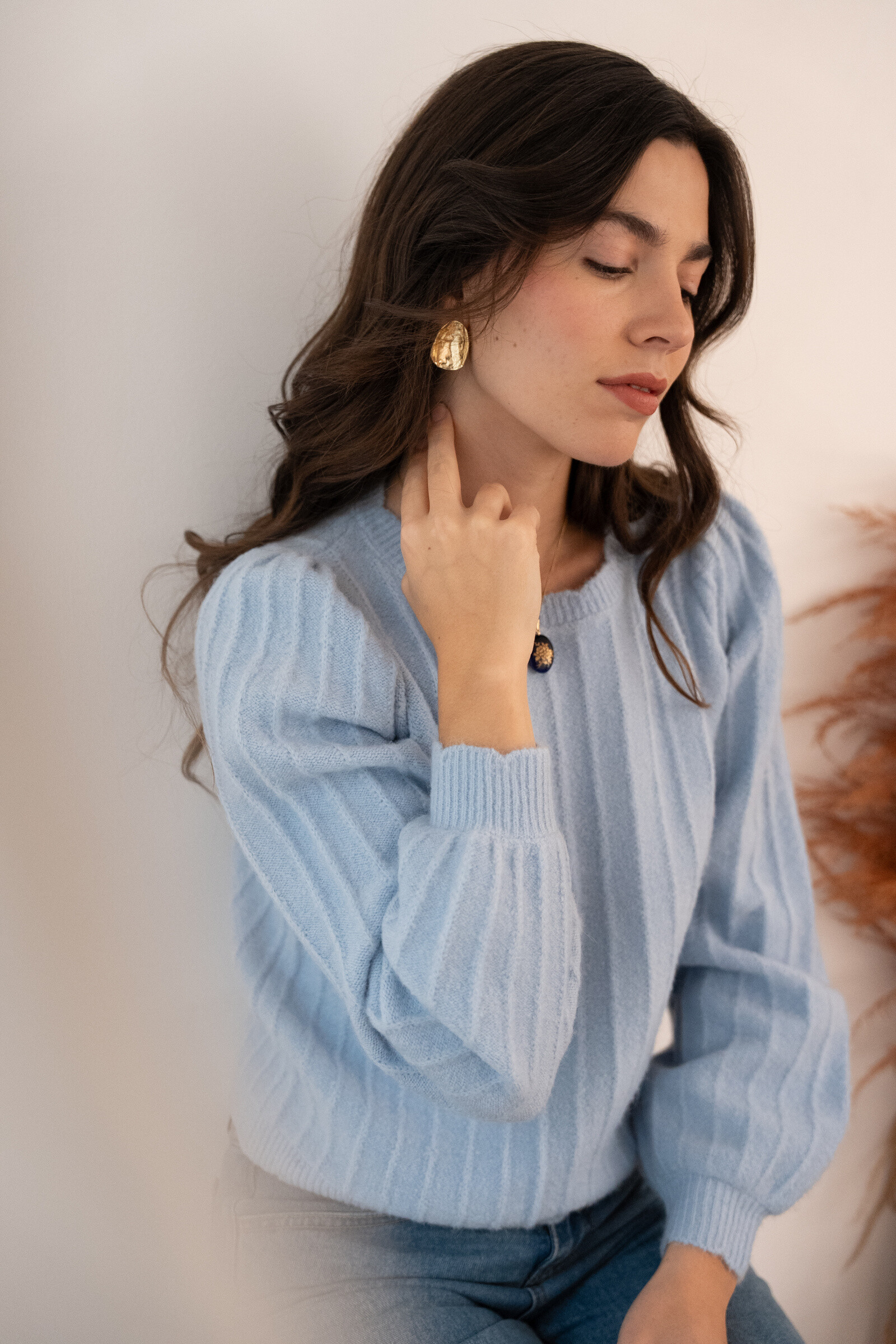 Grossiste NATHAEL - Pull en alpaga et laine col bateau