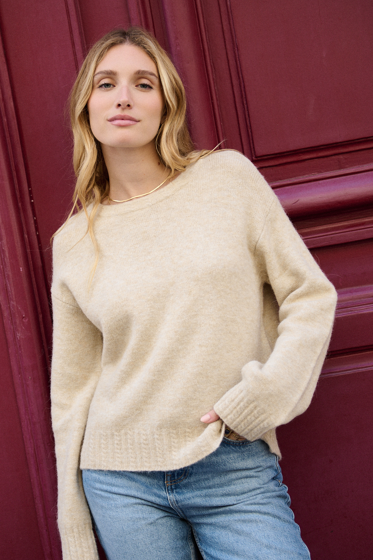 Mayorista NATHAEL - Jersey oversize de alpaca y lana con cuello redondo