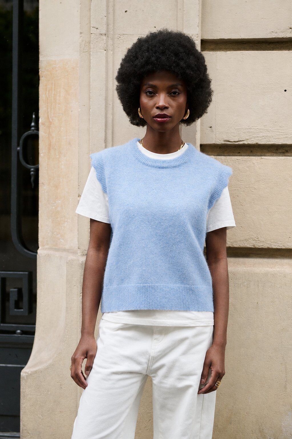 Grossiste NATHAEL - Pull Sans Manches Alpaga et Laine
