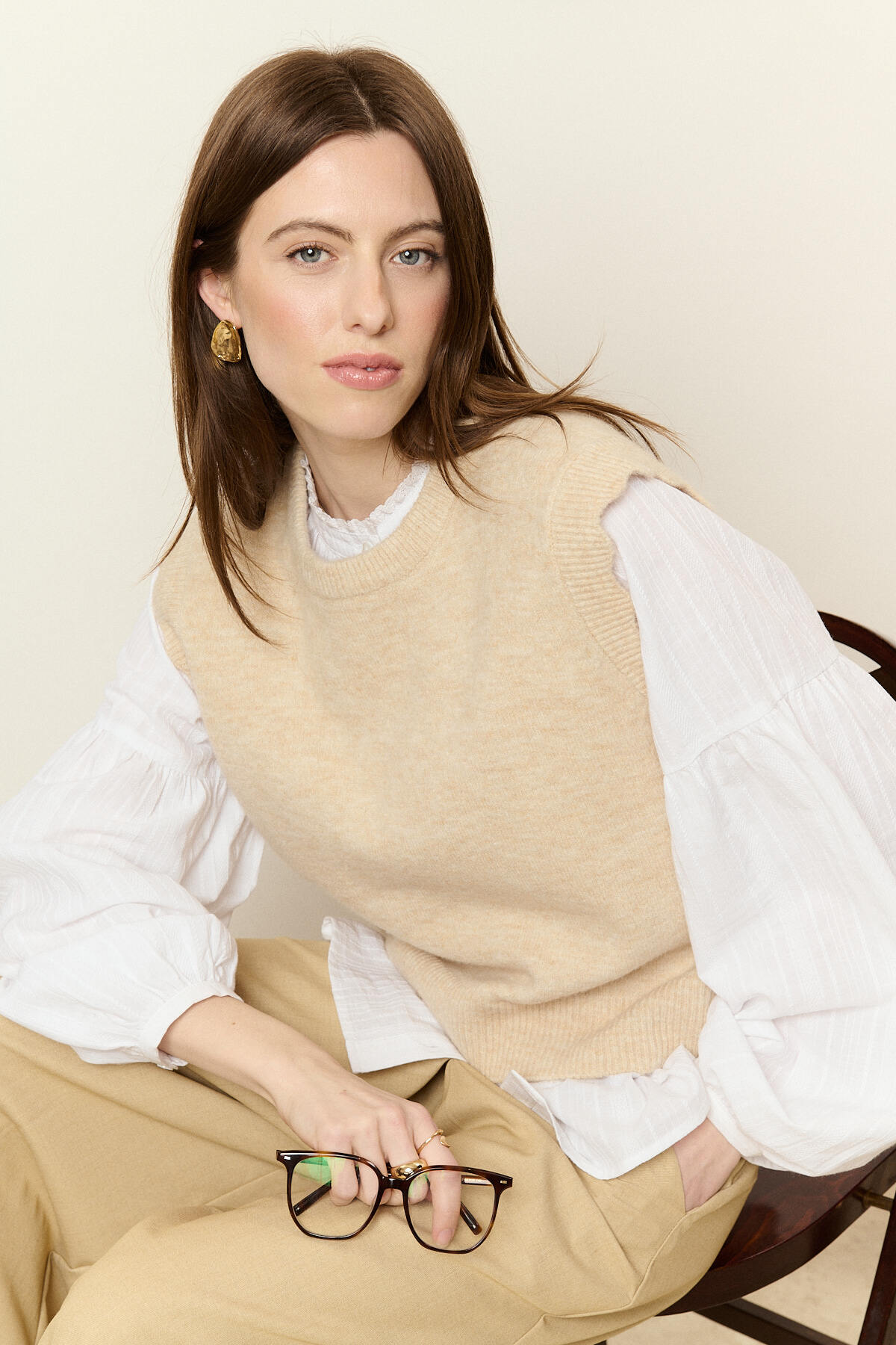 Wholesaler NATHAEL - Sleeveless Alpaca and Wool Sweater