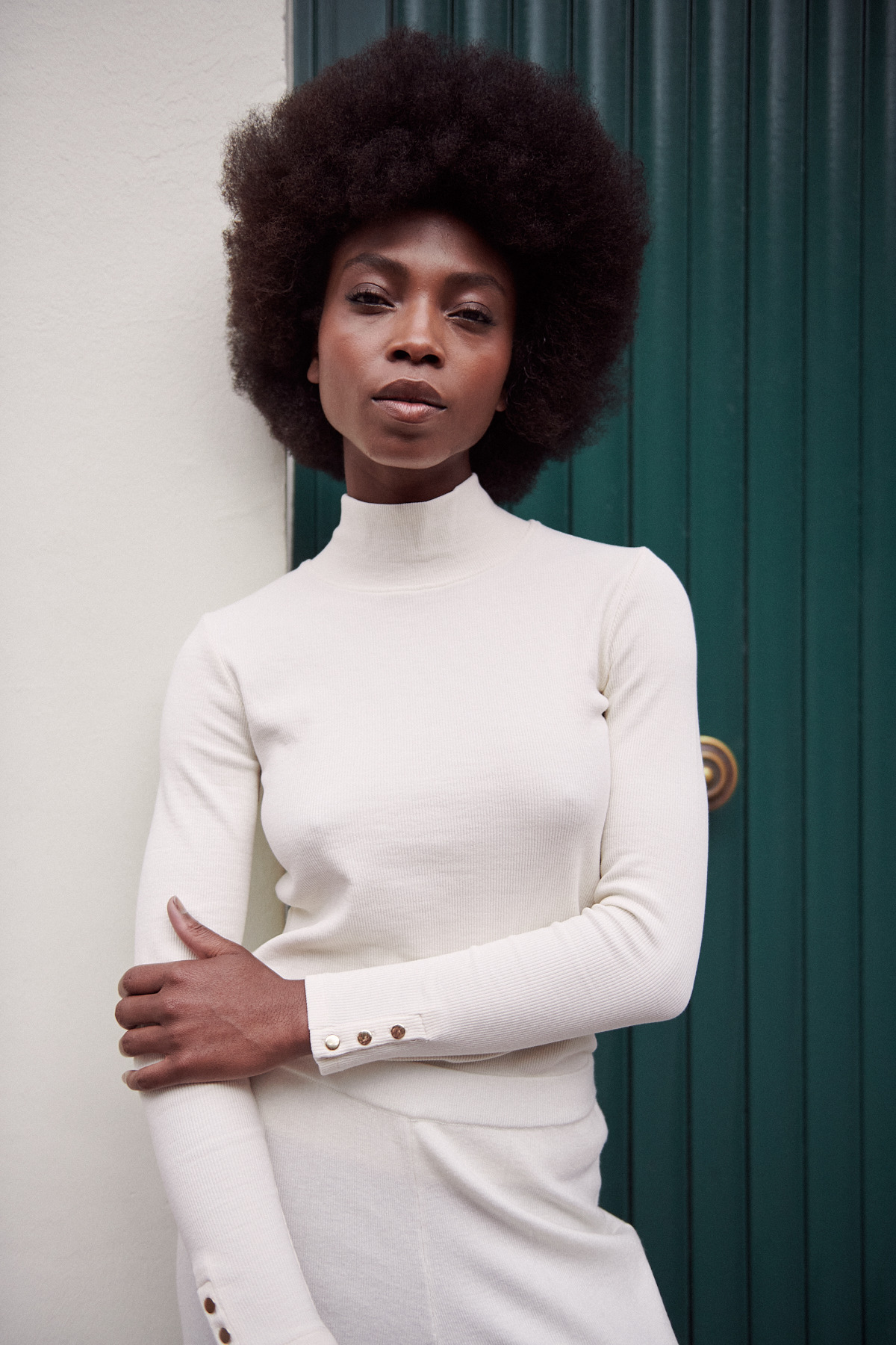 Grossiste NATHAEL - T-Shirt Coton Côtelé Col Roulé
