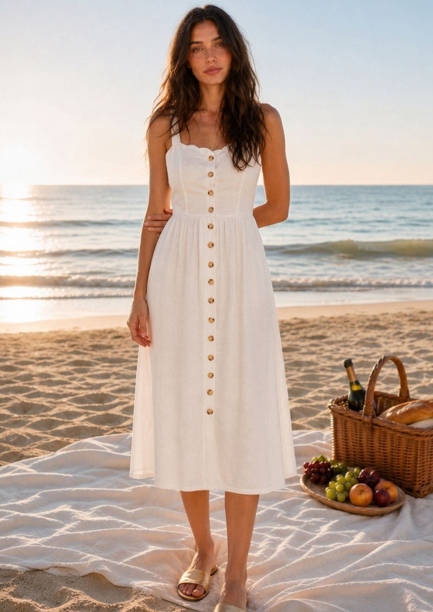 Wholesaler NATHAEL - Midi dress with front buttoning