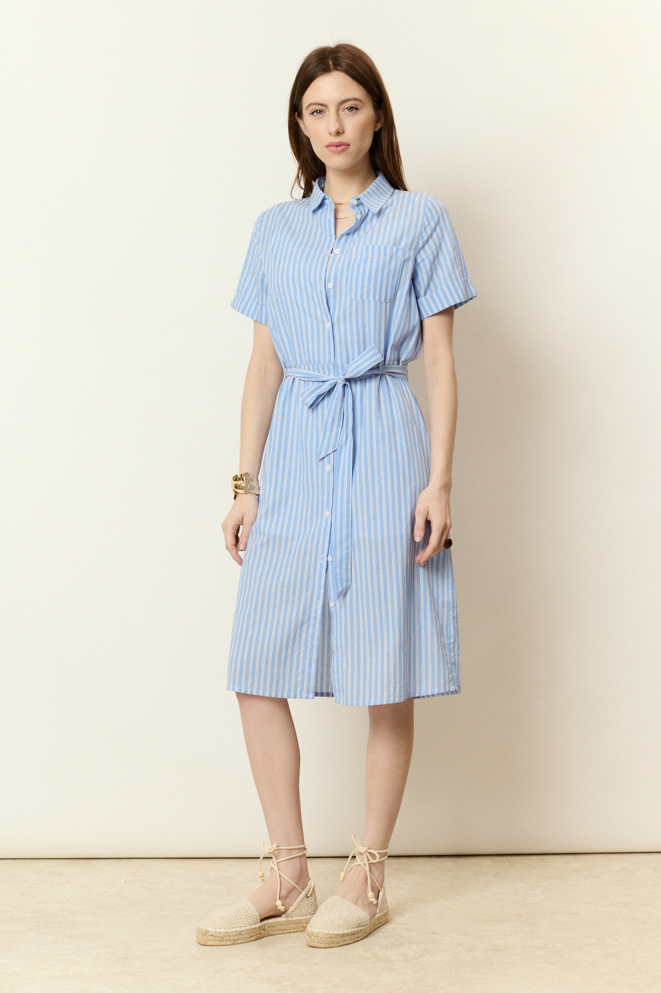 Wholesaler NATHAEL - Striped cotton shirt dresses