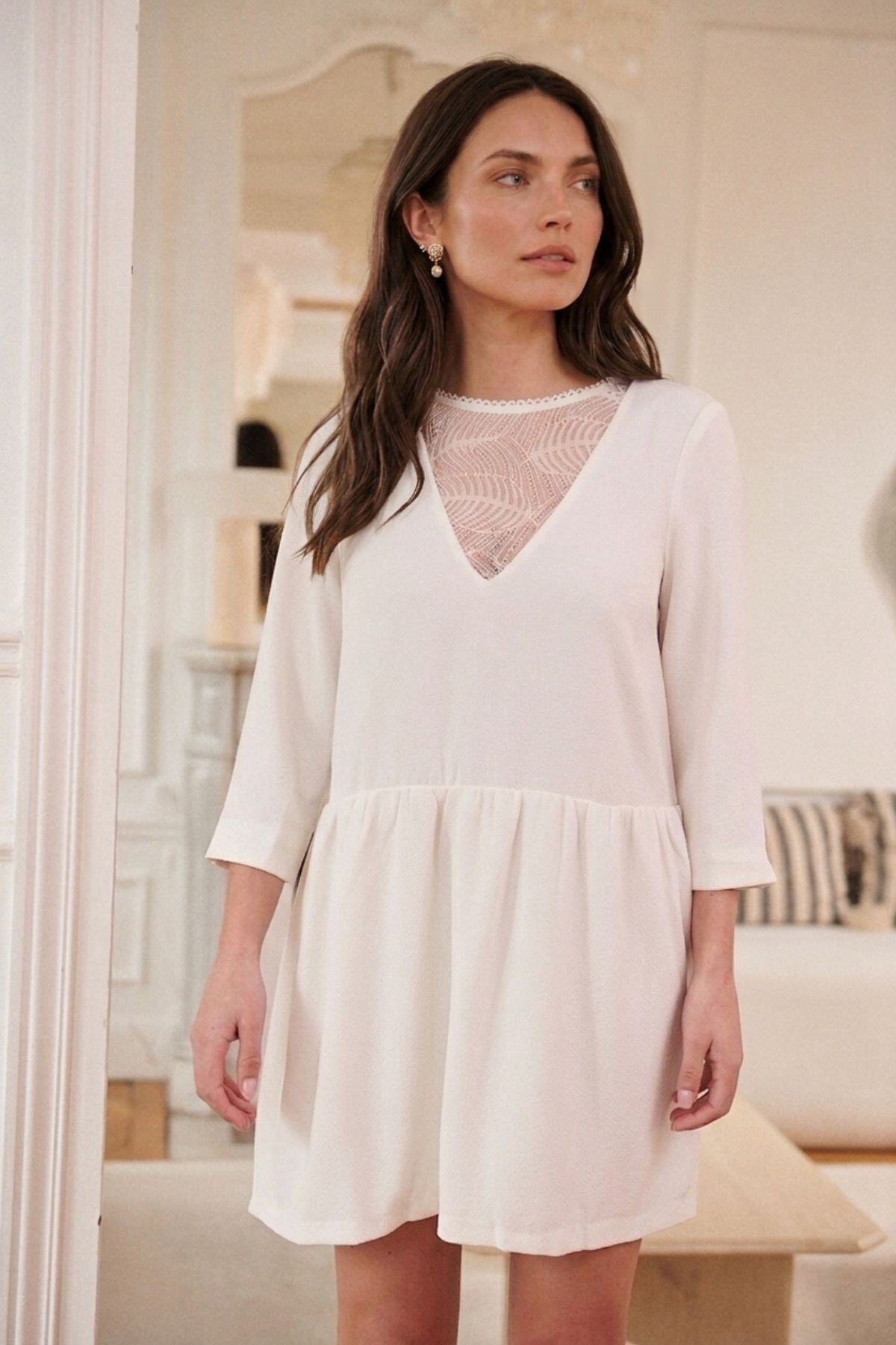Wholesaler NATHAEL - Dress with lace insert