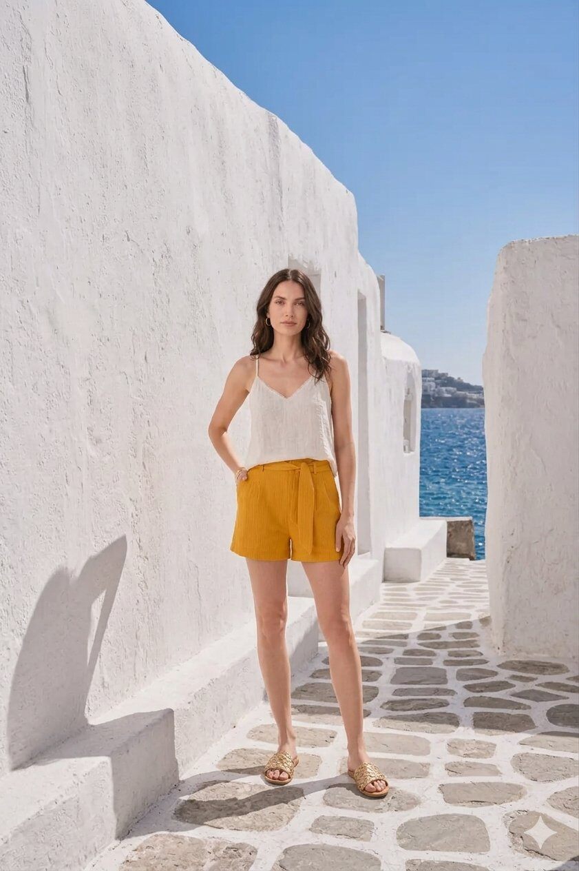 Wholesaler NATHAEL - Shorts with dangling belt