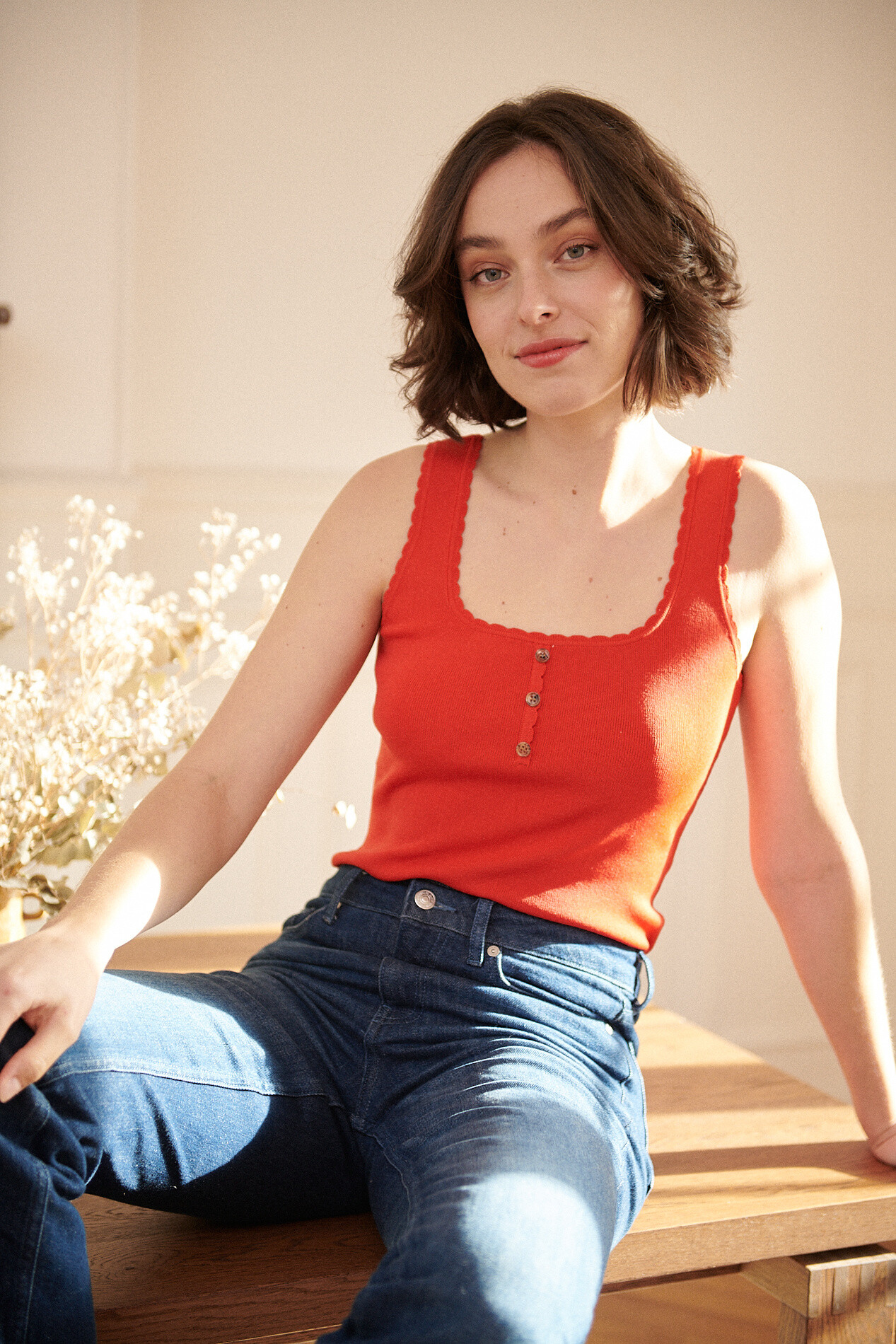Wholesaler NATHAEL - Square neckline knit top