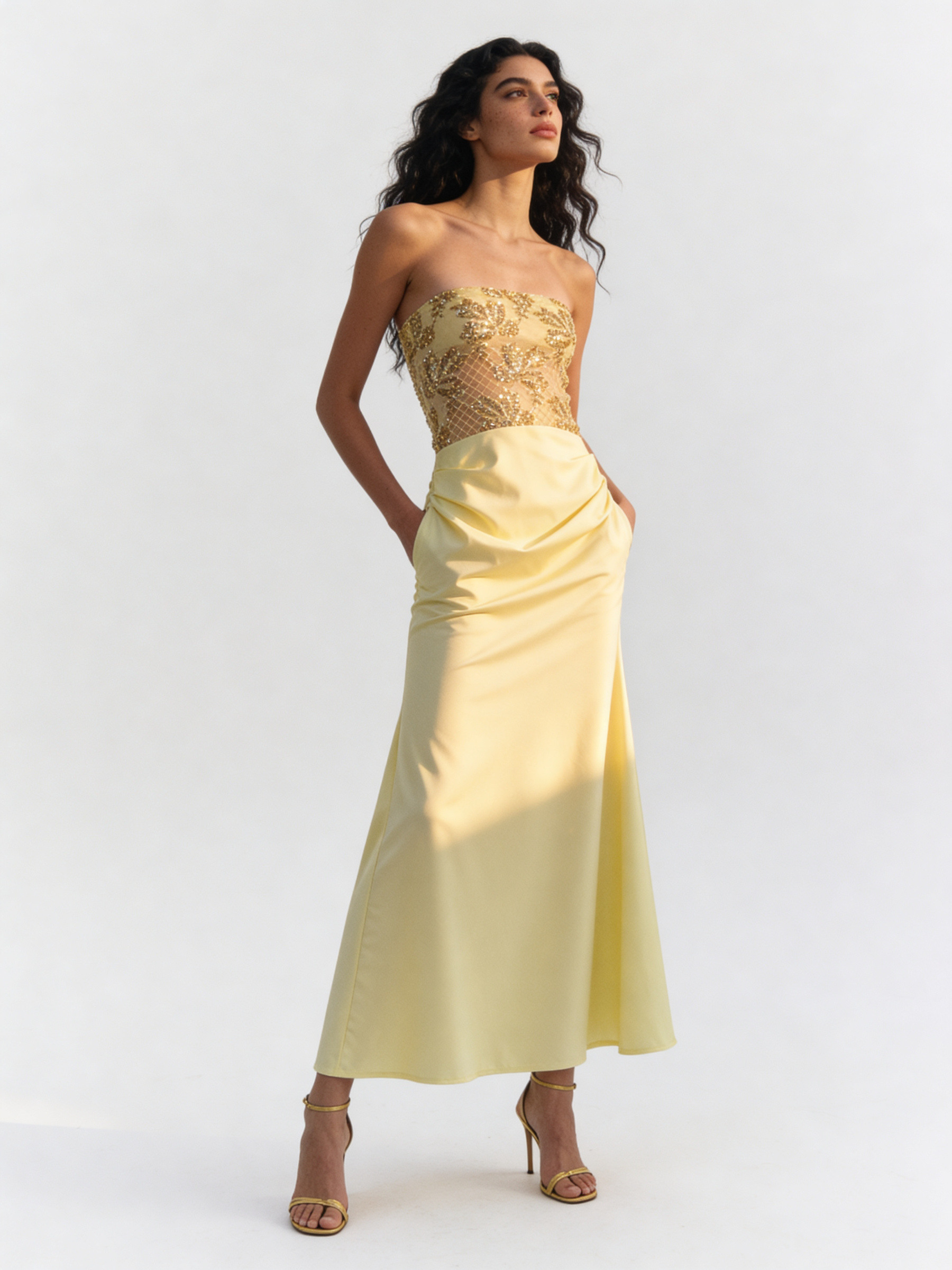 Mayorista neo image - Vestido elegante con detalles brillantes