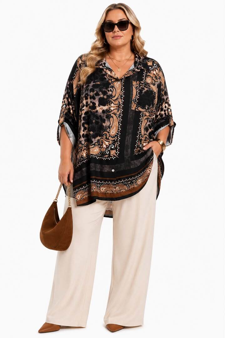 Wholesaler NEW & CO - Long Leopard Print Shirt