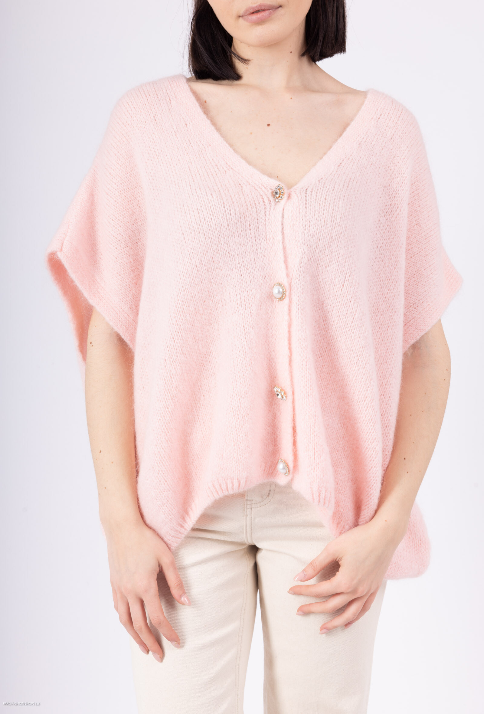 Mayorista NEW & CO - CHALECO DE MANGA CORTA EN MATERIAL MOHAIR