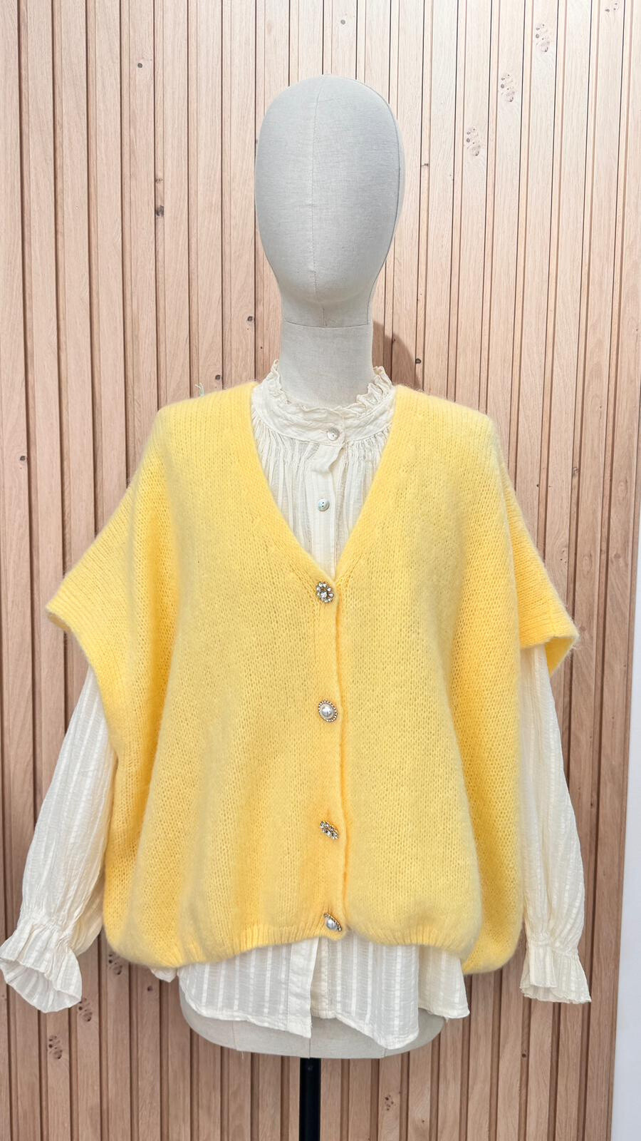 Grossista NEW& CO - GILET A MANICHE CORTE IN MOHAIR