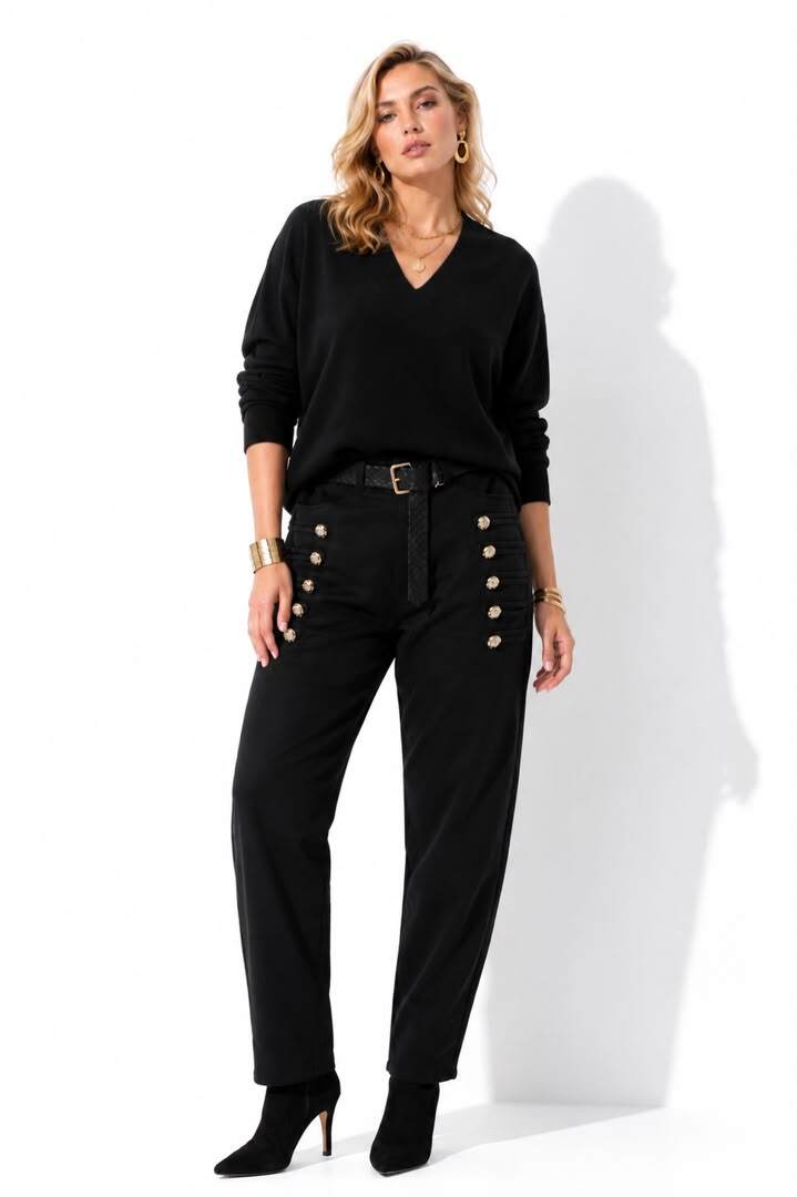 Wholesaler NEW & CO - Sofia Pants – Jewel Details & Braided Belt