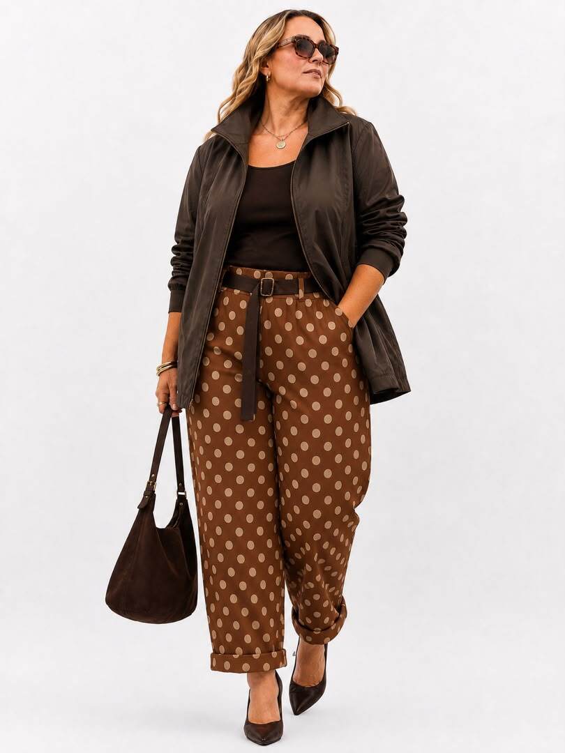 Mayorista NEW & CO - Pantalón Elegancia de Lunares – Cinturón con Hebilla