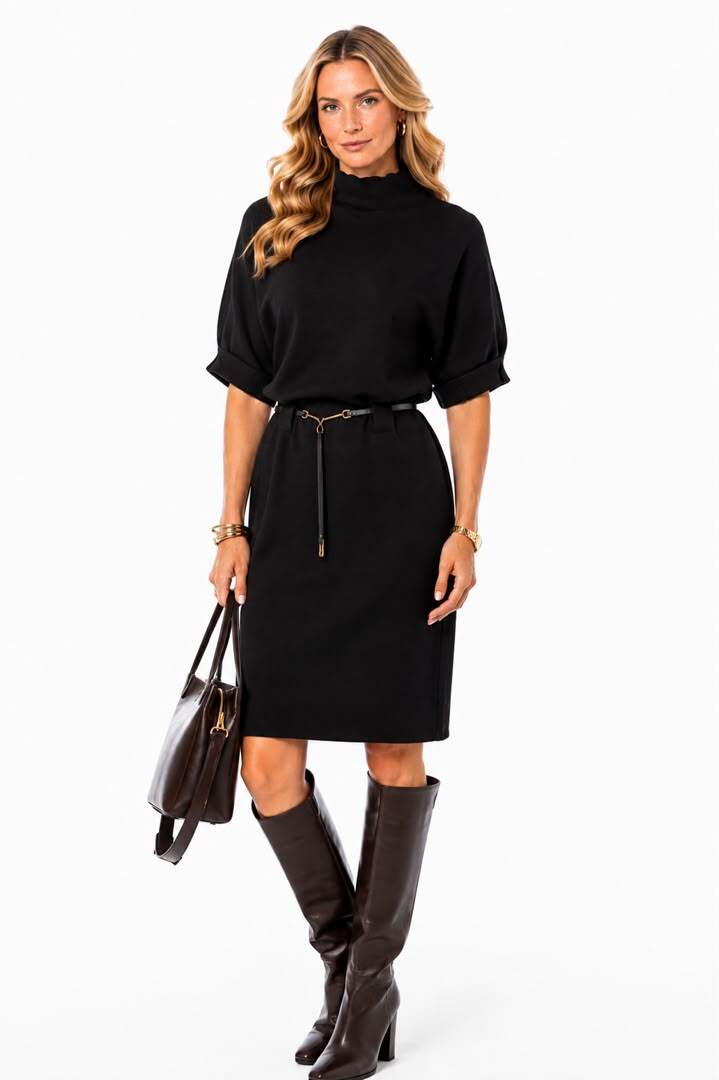 Grossiste NEW & CO - Robe pull ceinturée ÉLÉONORE