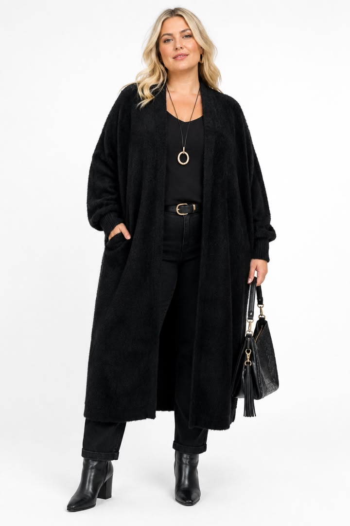 Grossista NEW & CO - Cardigan Lungo e Confortevole Oversize Grossista NEW & CO - Cardigan Lungo e Confortevole Oversize
