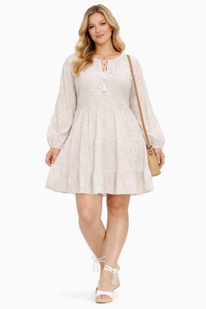 Großhändler NEW & CO - Kurzes Kleid aus bestickter Baumwolle – Weite Passform