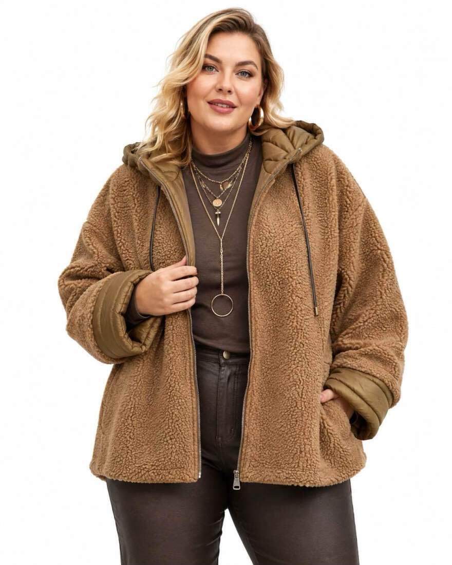 Wholesaler NEW & CO - Quilted Hooded Teddy Jacket