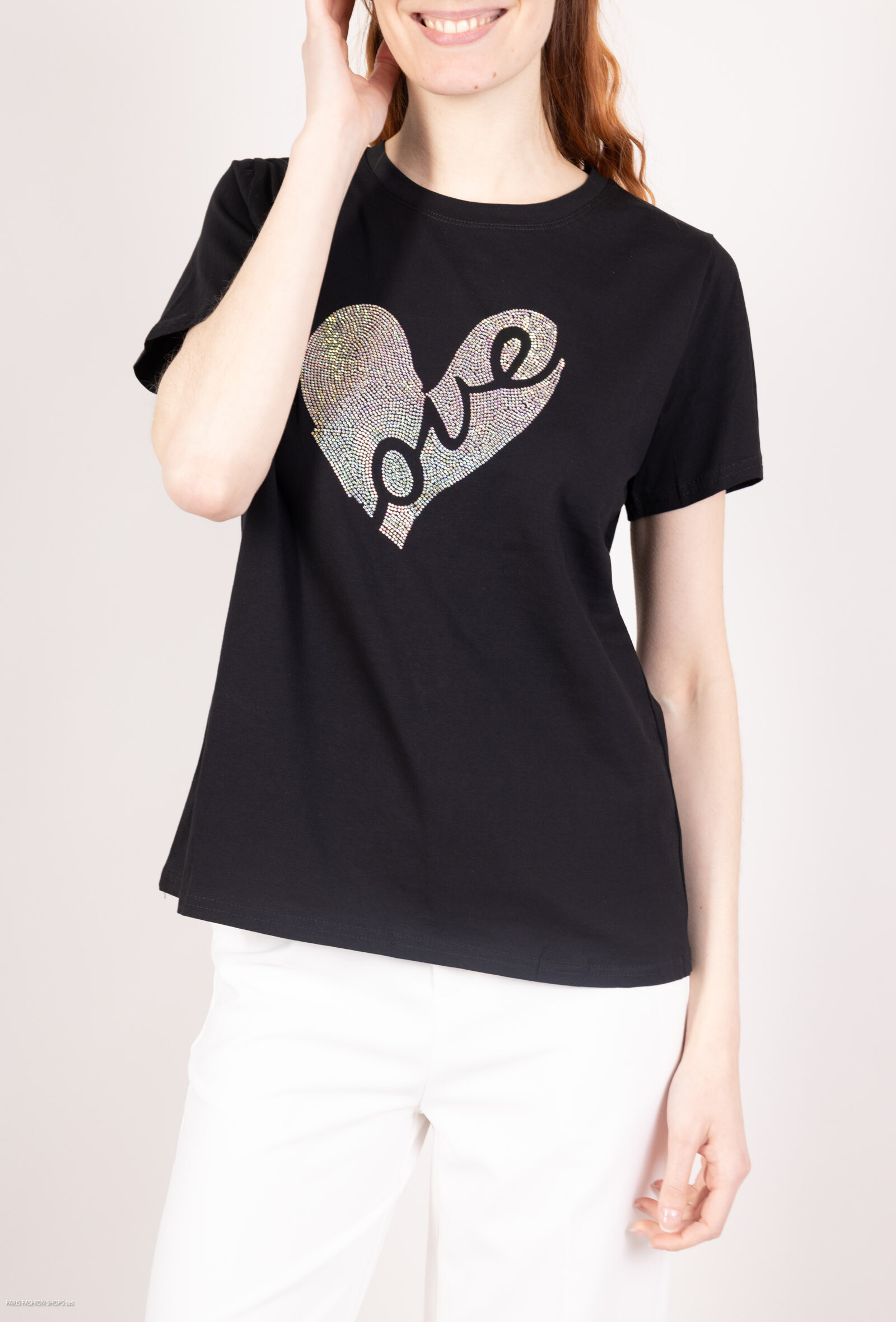 Wholesaler New Lolo - T-shirt with a heart with Strasses