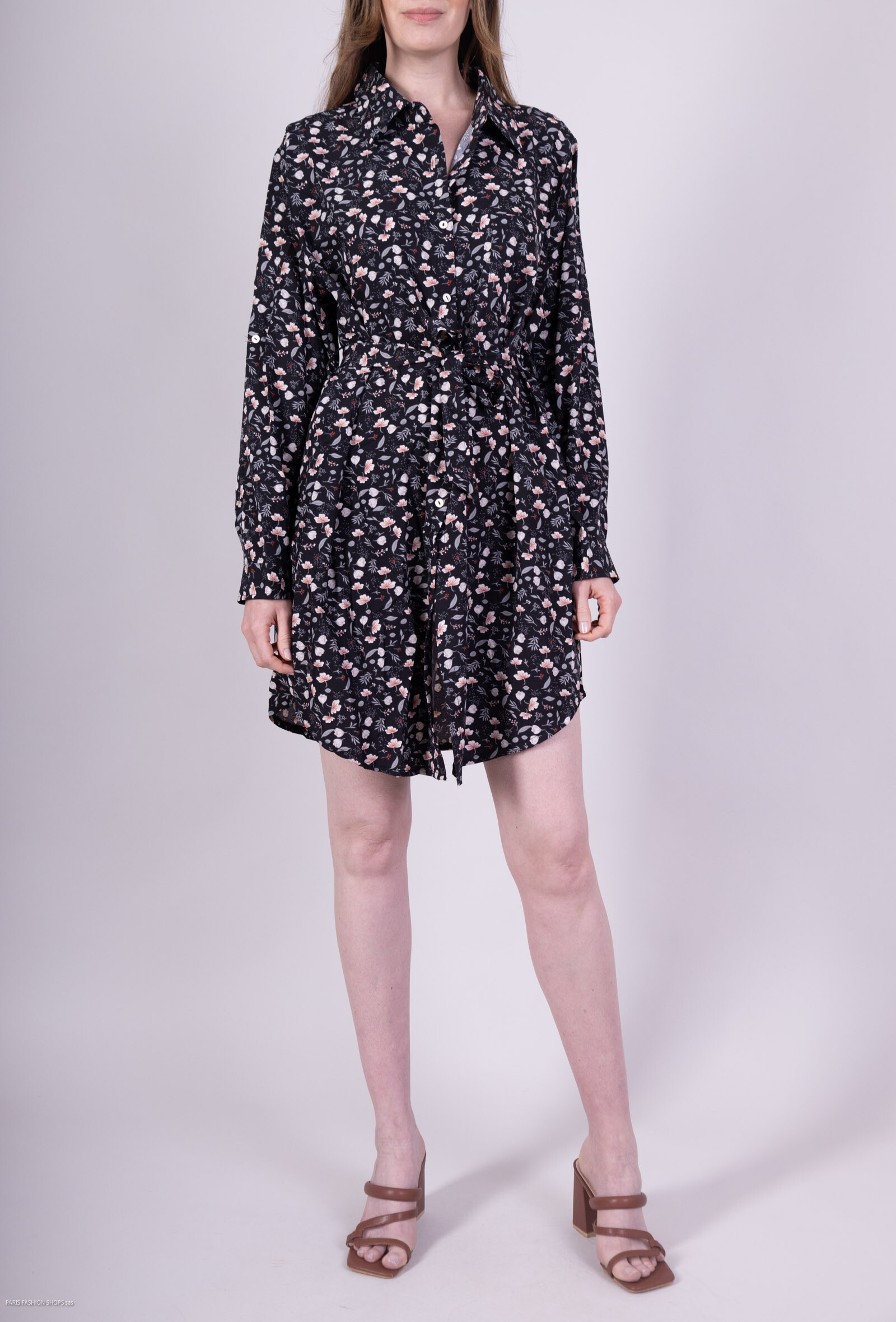 Wholesaler New Lolo - Short dress tunic with flower pattern