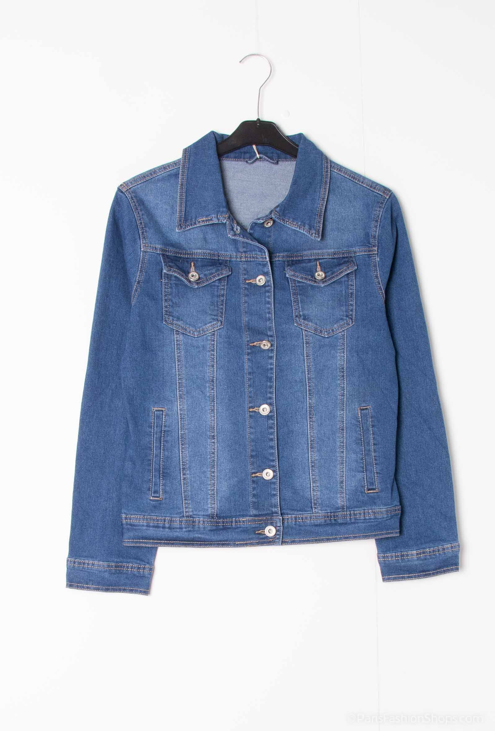 Großhändler New Lolo - Jacke ohne Muster einfarbige große Größe Jeans