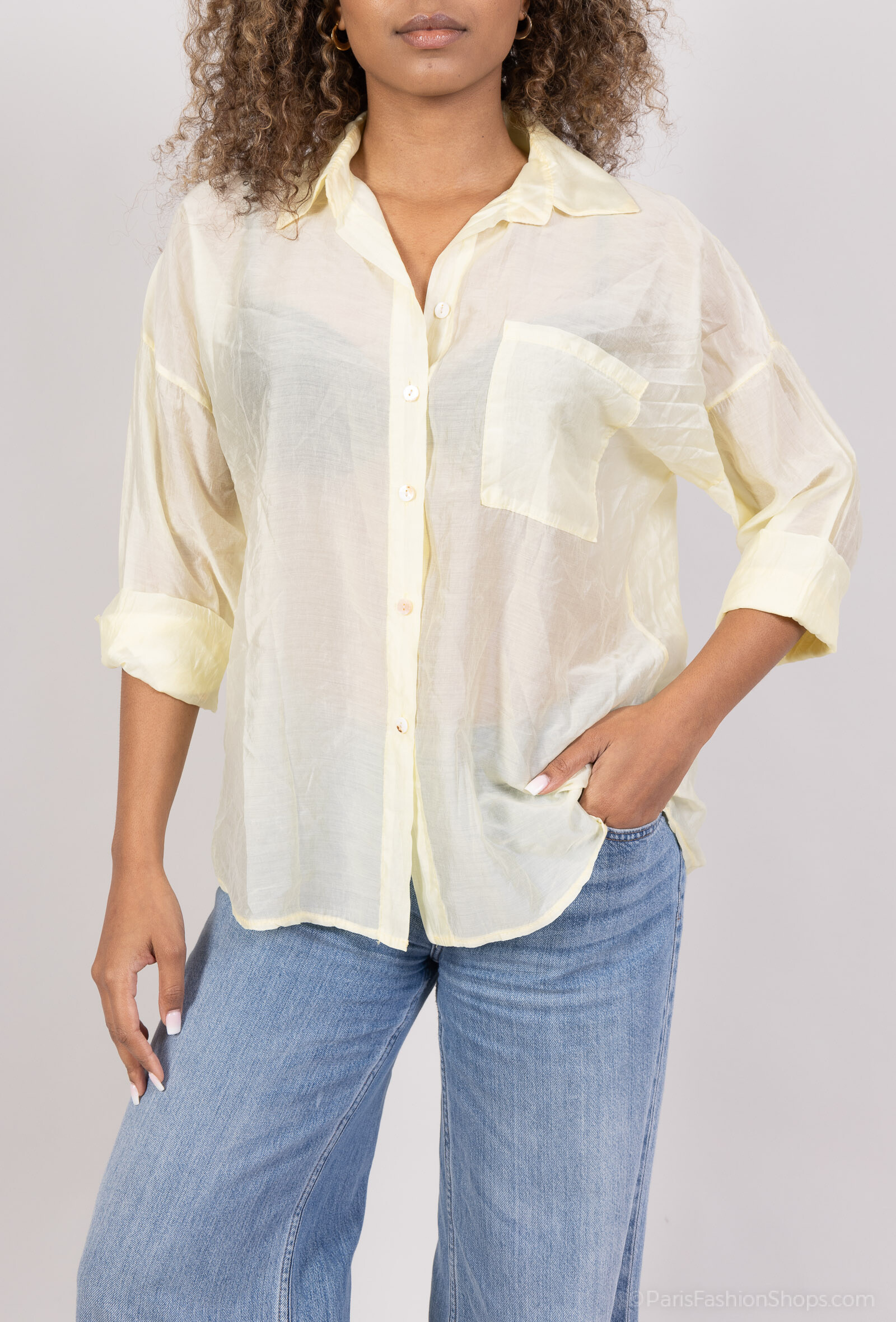 Grossista New Sensation - Camicia trasparente con qualité Tencel.