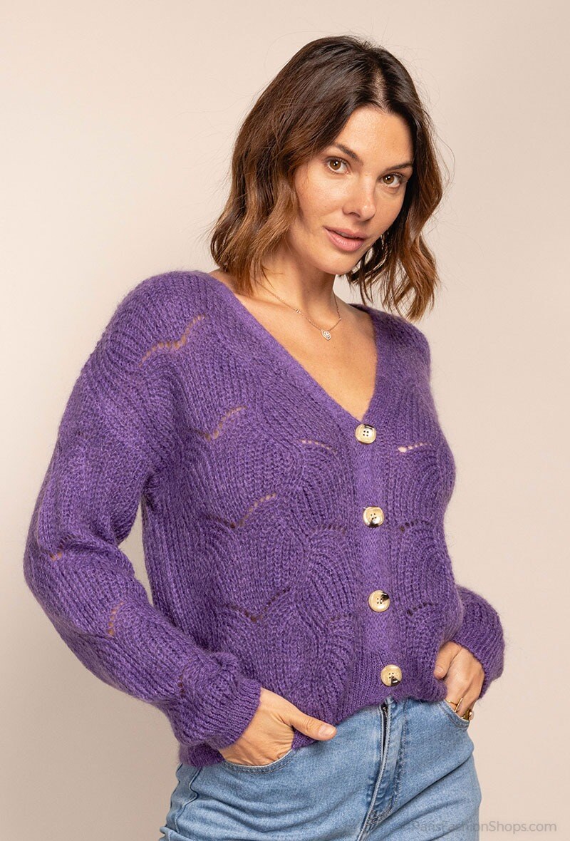 Grossiste New Sensation - Gilet perforé en mohair