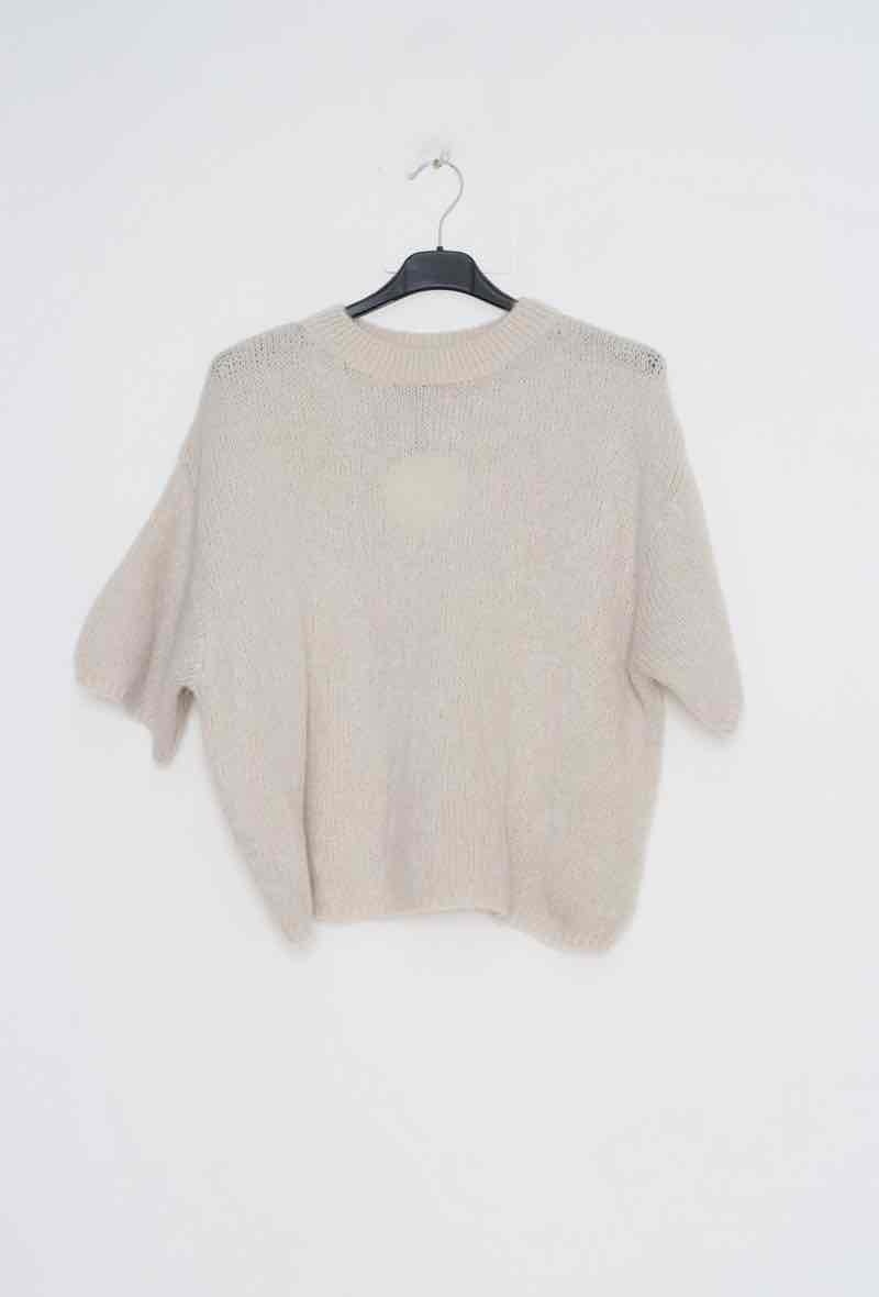 Grossista New Sensation - Maglione a maniche corte con scollo rotondo in mohair e lana di qualità per bambini