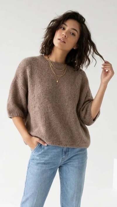 Grossiste New Sensation - PULL COL ROND EN MANCHE COURTE EN QUALITÉ KID MOHAIR Grossiste New Sensation - PULL COL ROND EN MANCHE COURTE EN QUALITÉ KID MOHAIR